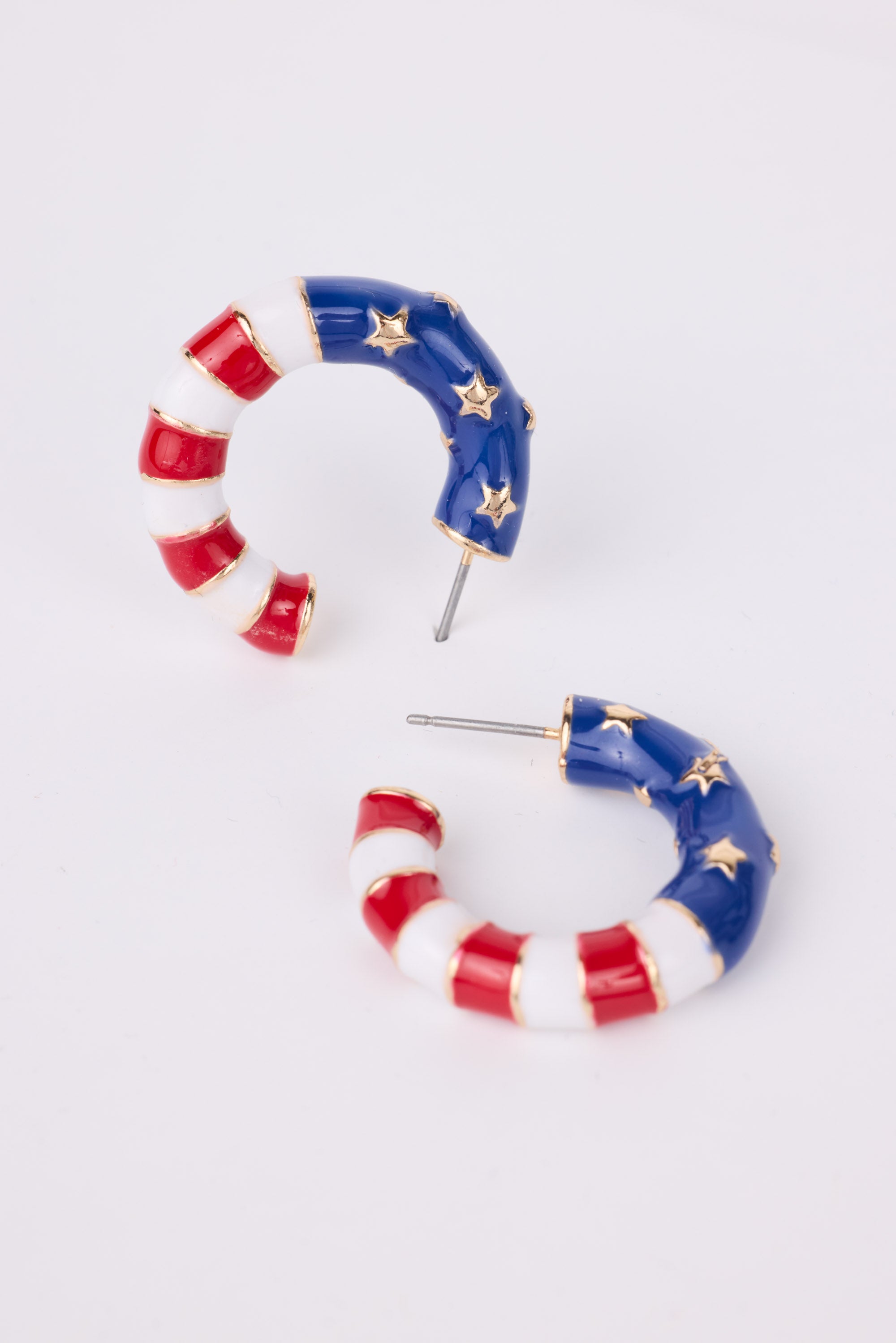 American Flag Hoop Earrings