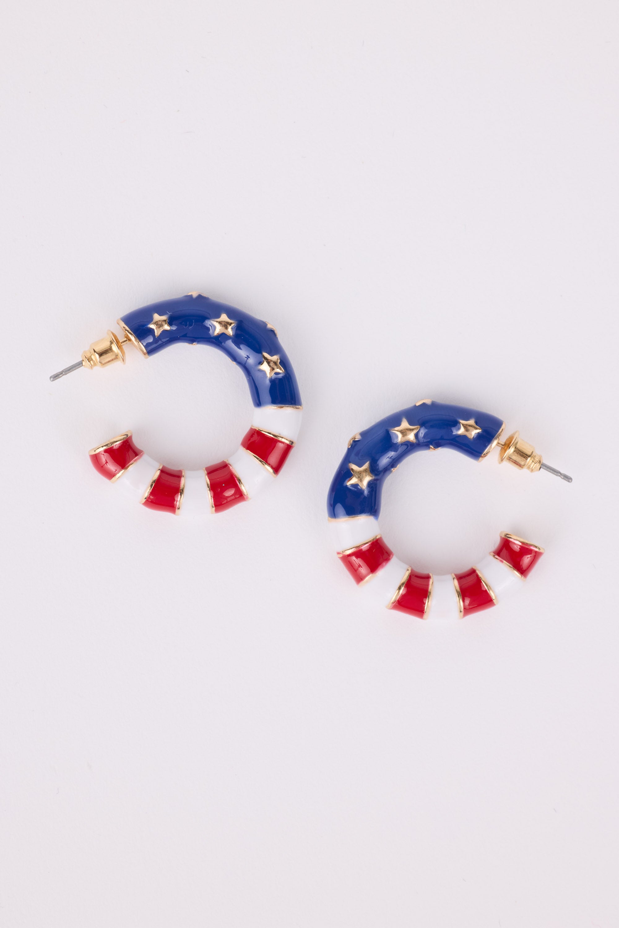 American Flag Hoop Earrings