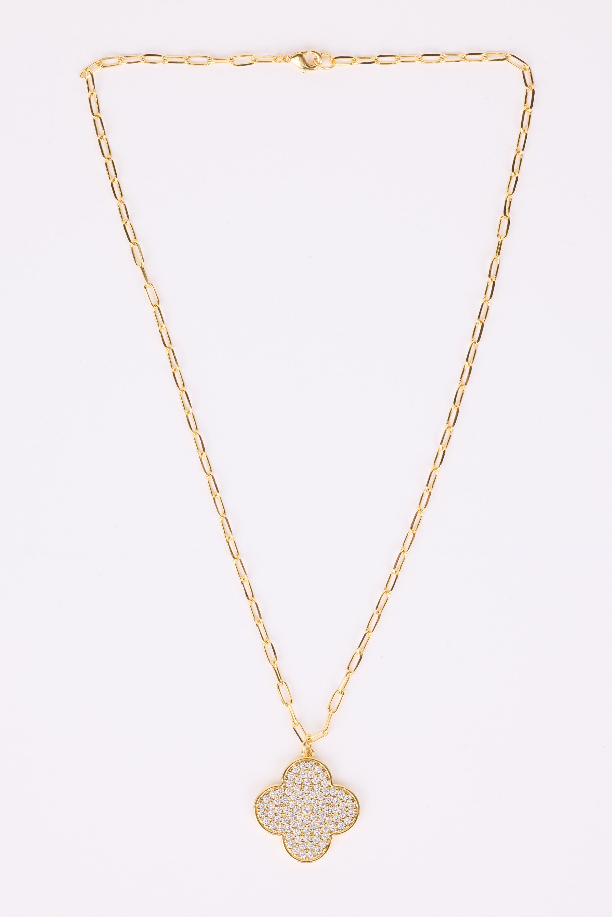 Aylin Clover Pave Diamond Necklace