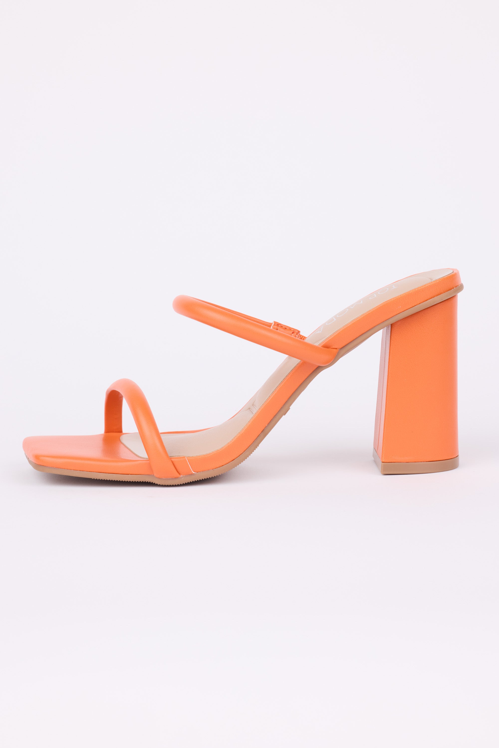 Neon orange heeled sandals top