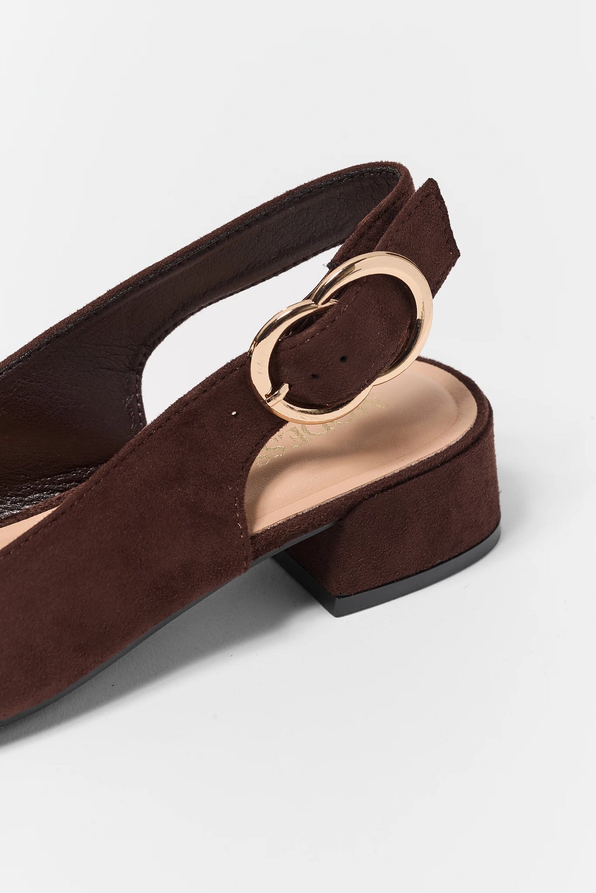 Brown Pointed Toe Slingback Heels