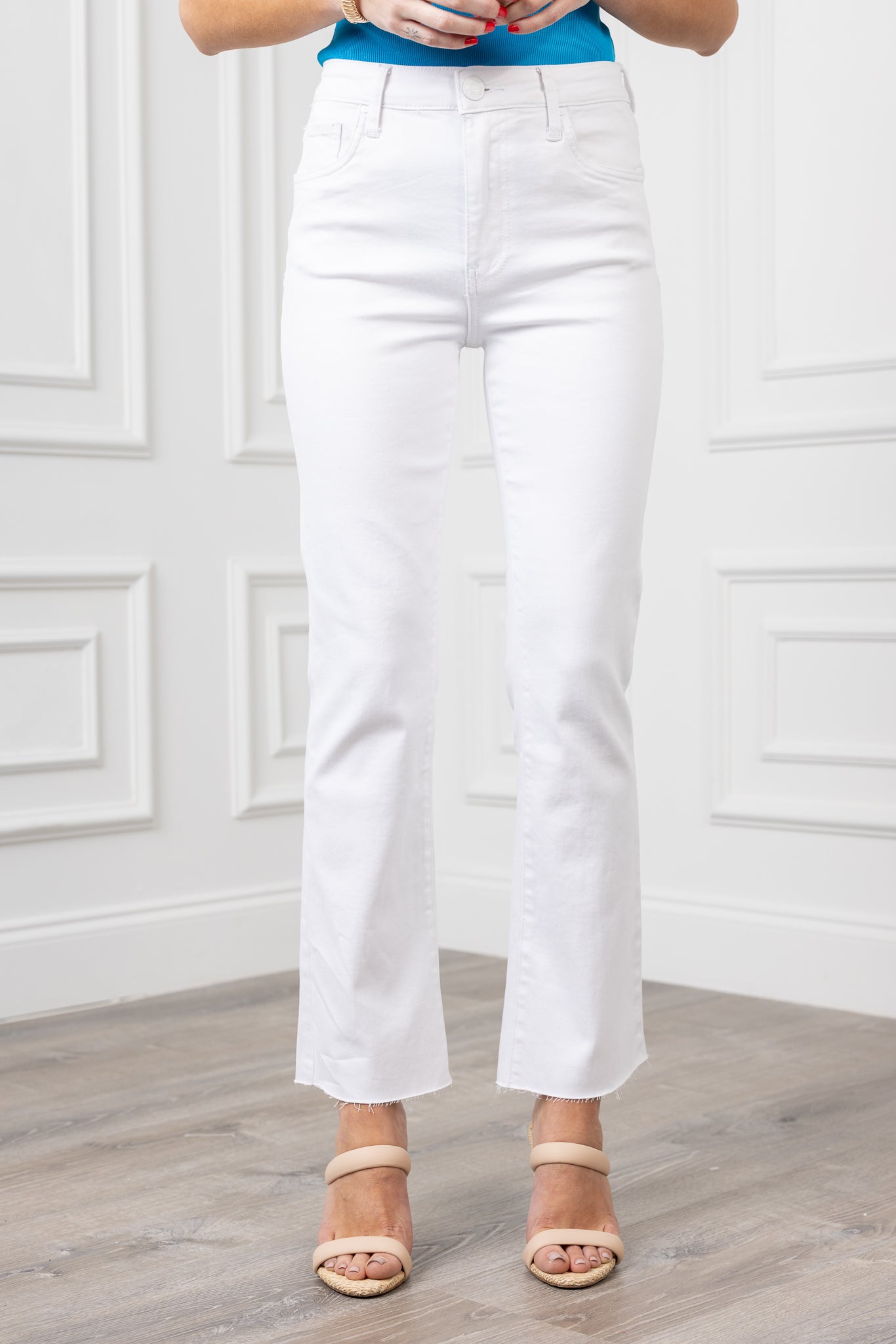 Kelsey Jeans Ankle Flare- White by Kut From The Kloth