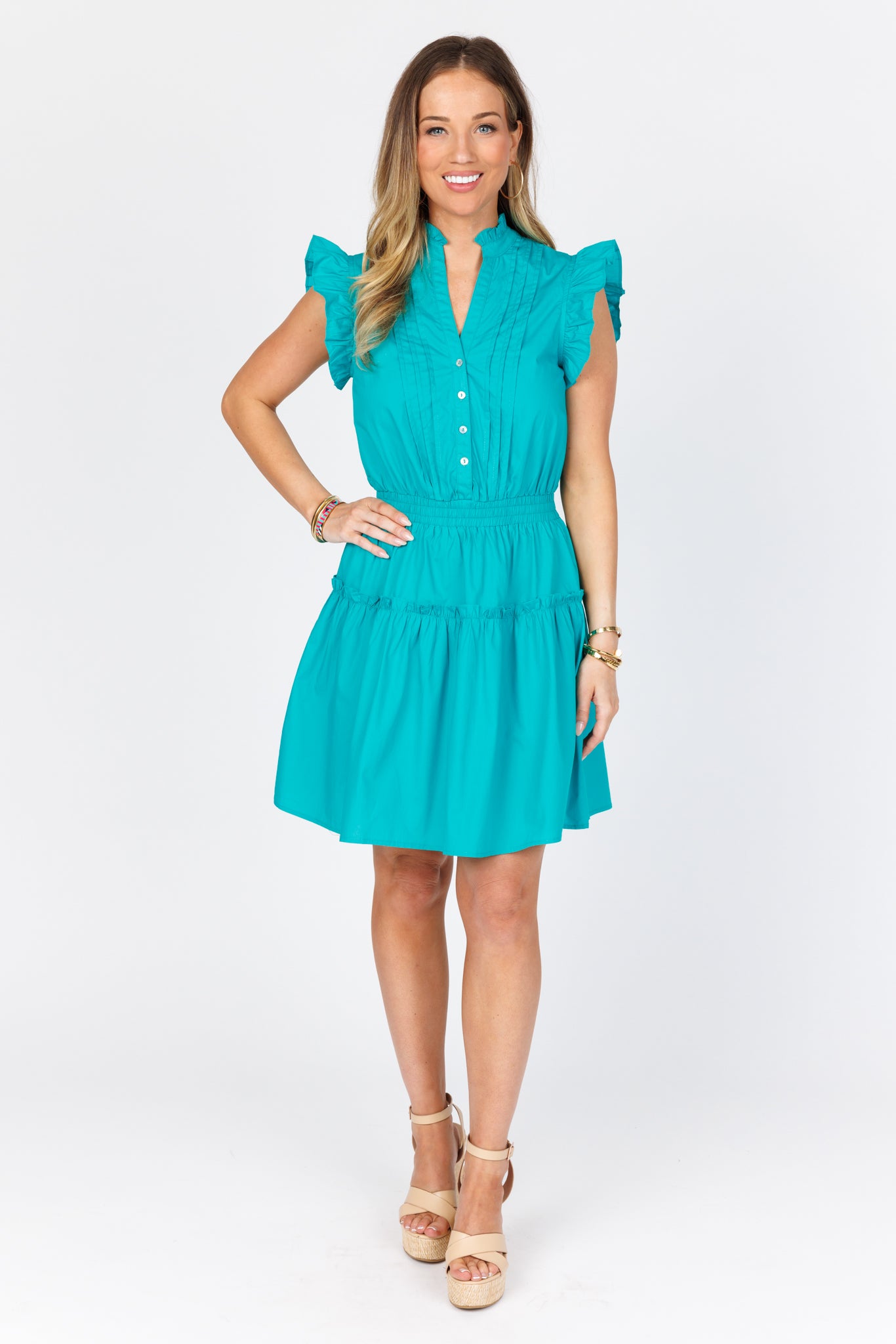 Dominique Dress- Turquoise