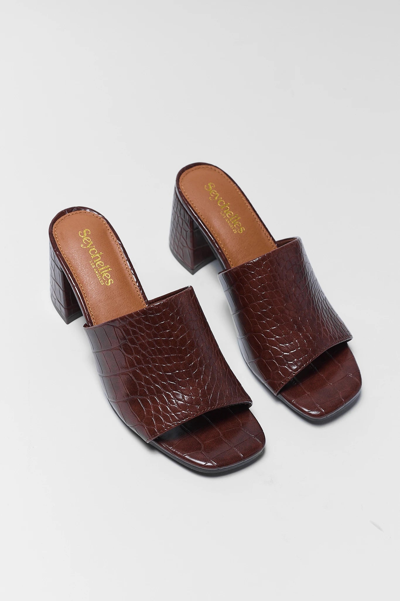 Adapt III Brown Croc Heels by Seychelles