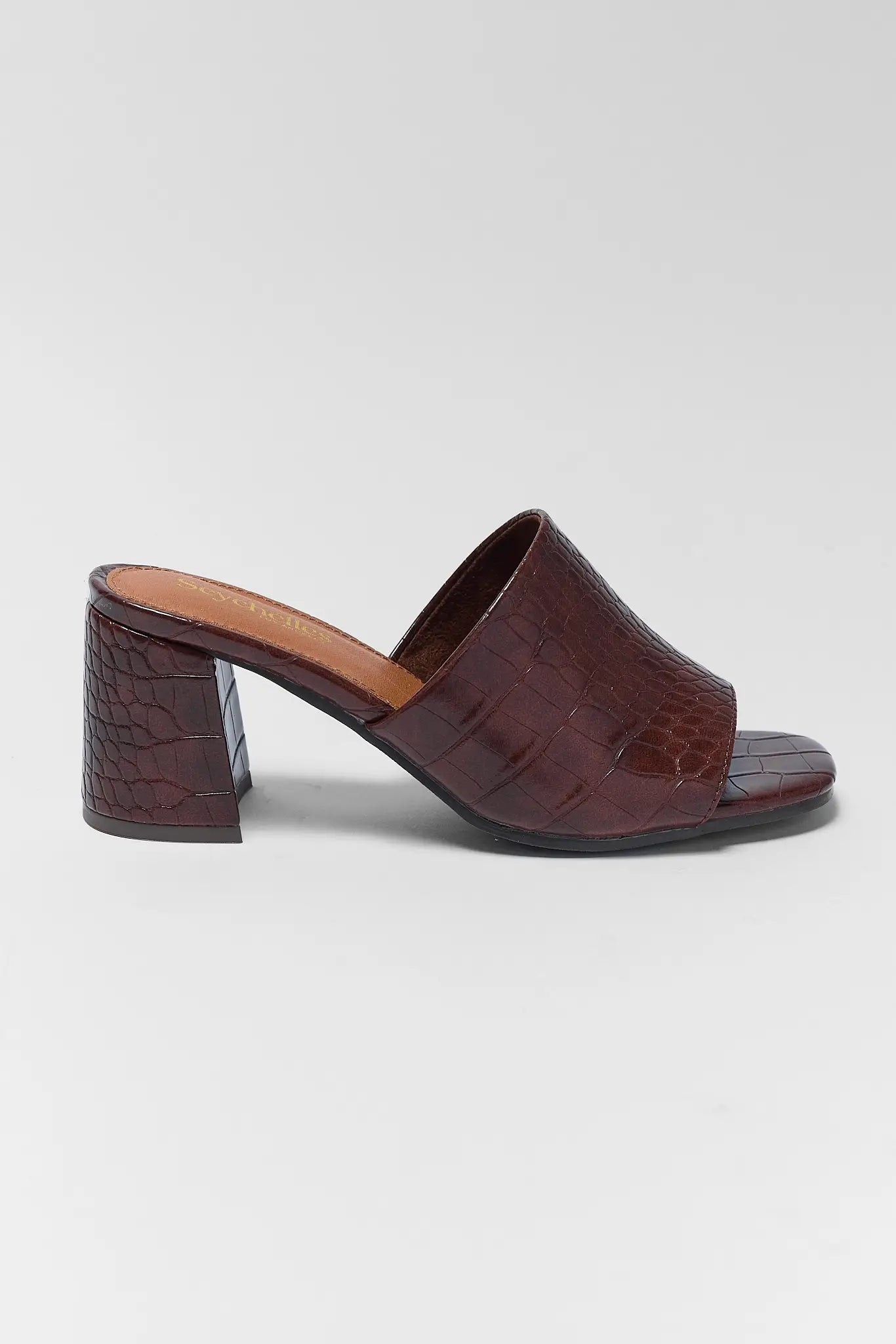 Adapt III Brown Croc Heels by Seychelles
