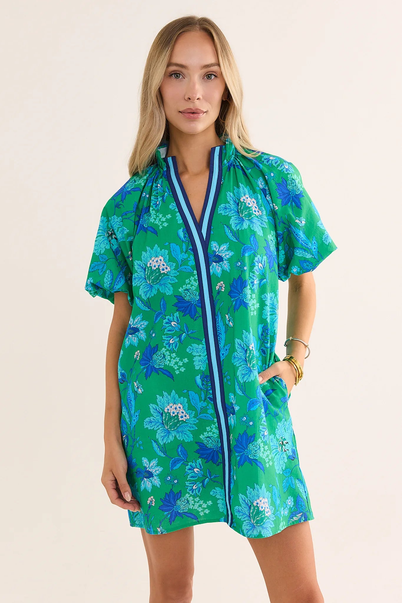 Addison Green Floral Short Dress