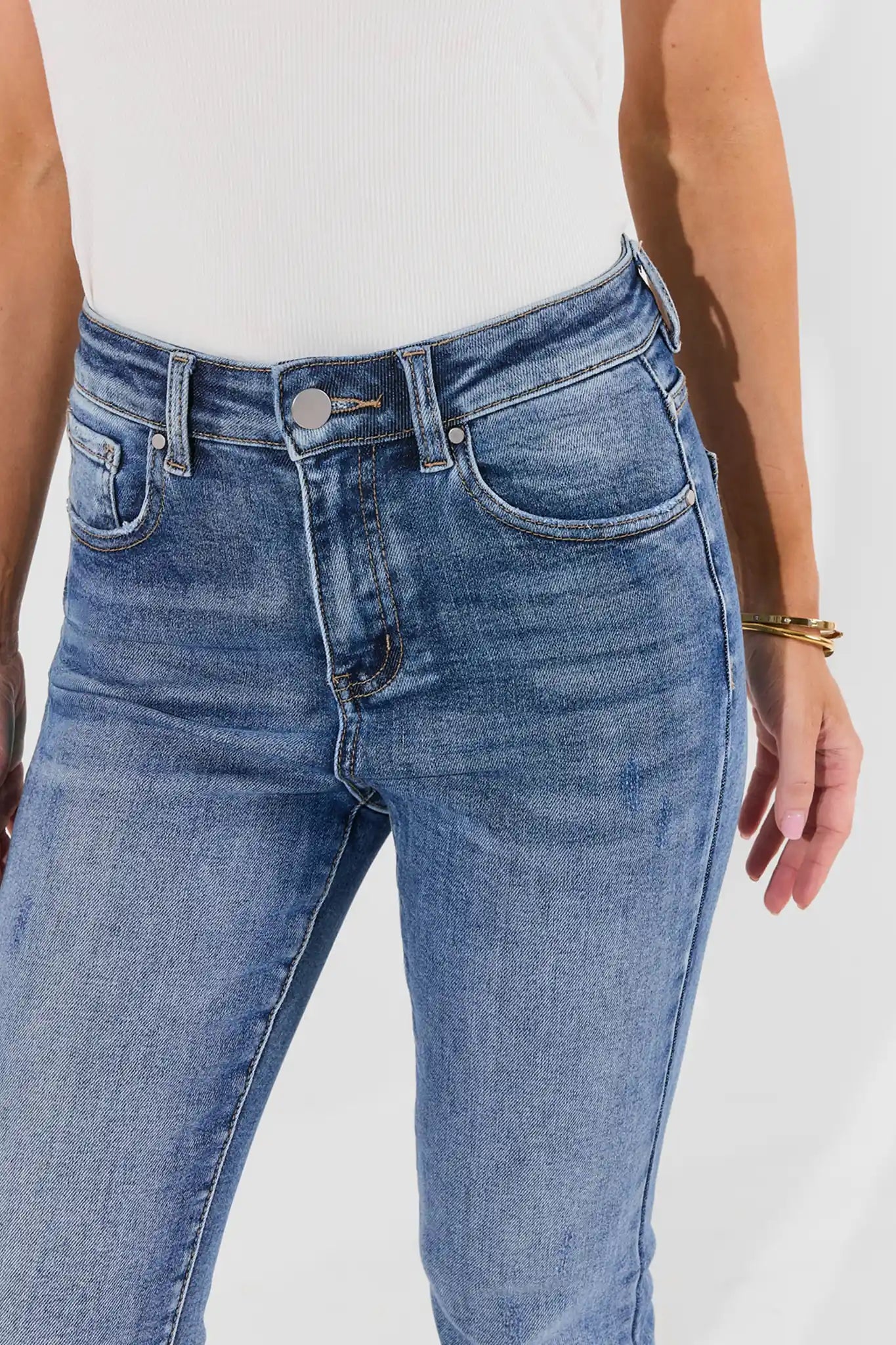 Aliyah Light Wash Kick Flare Jeans