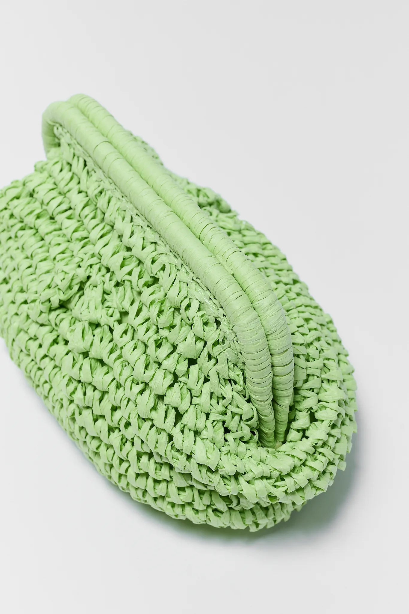 Anna Green Woven Raffia Bag