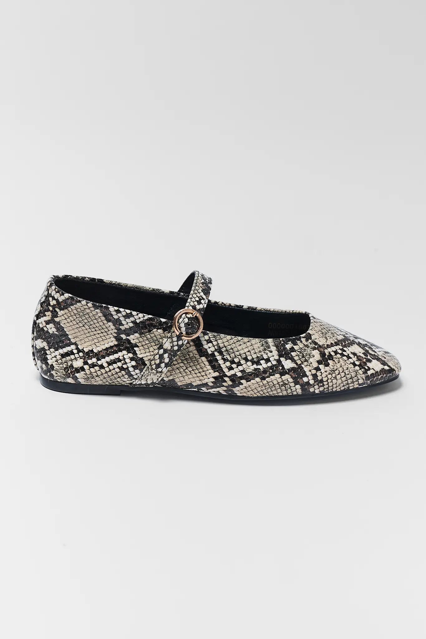 Annabelle Snake Print Faux Leather Flats
