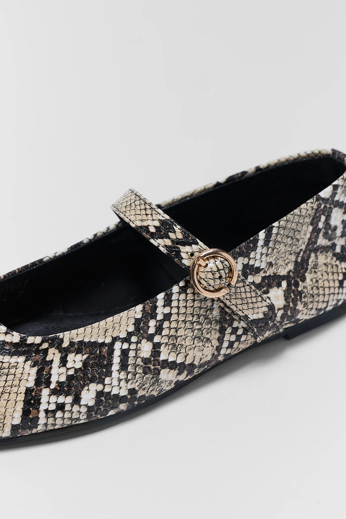 Annabelle Snake Print Faux Leather Flats