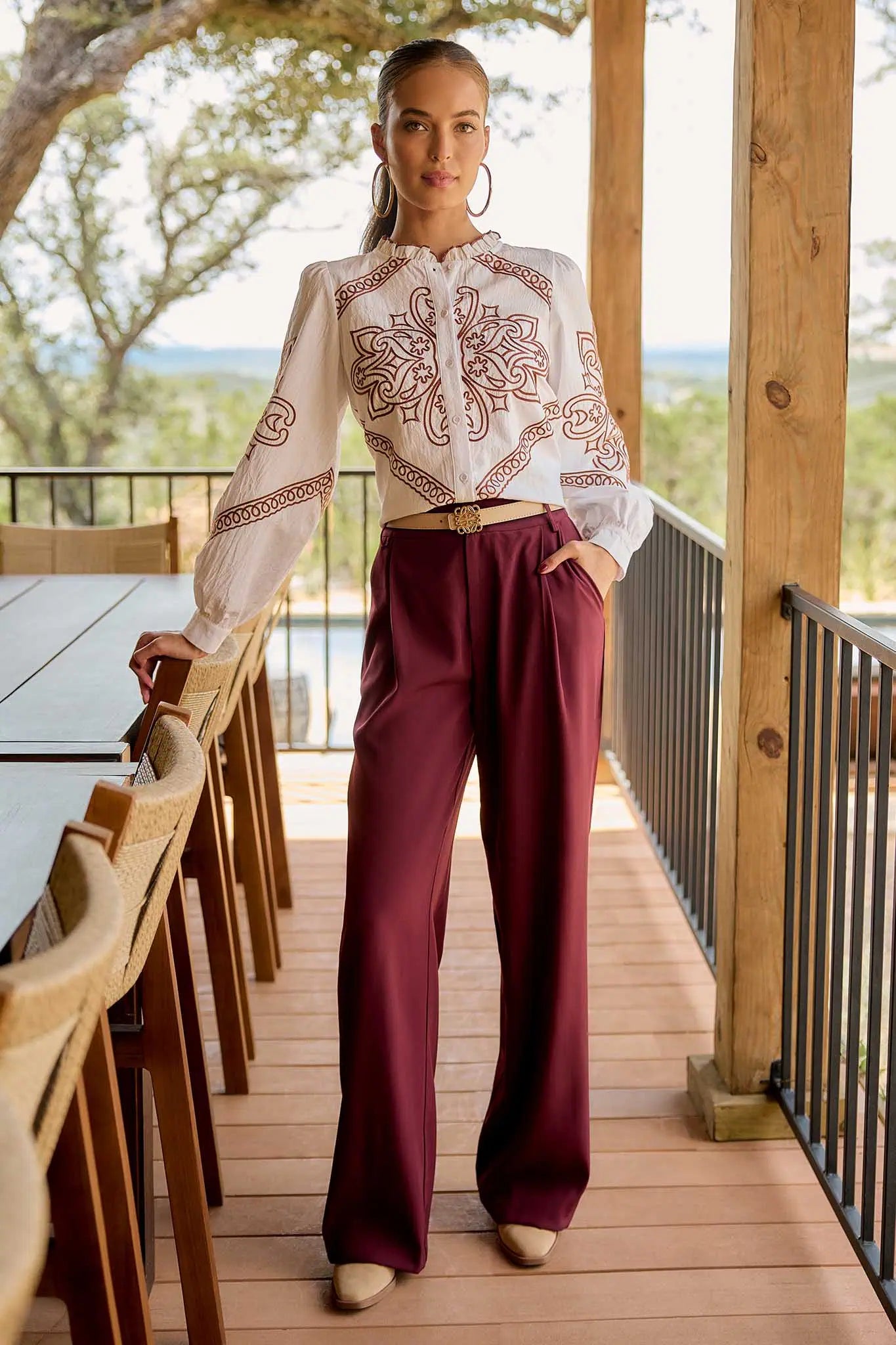 Antoinette Pants- Burgundy