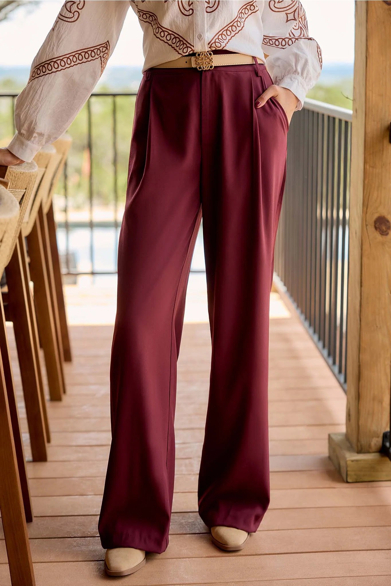 Antoinette Pants- Burgundy