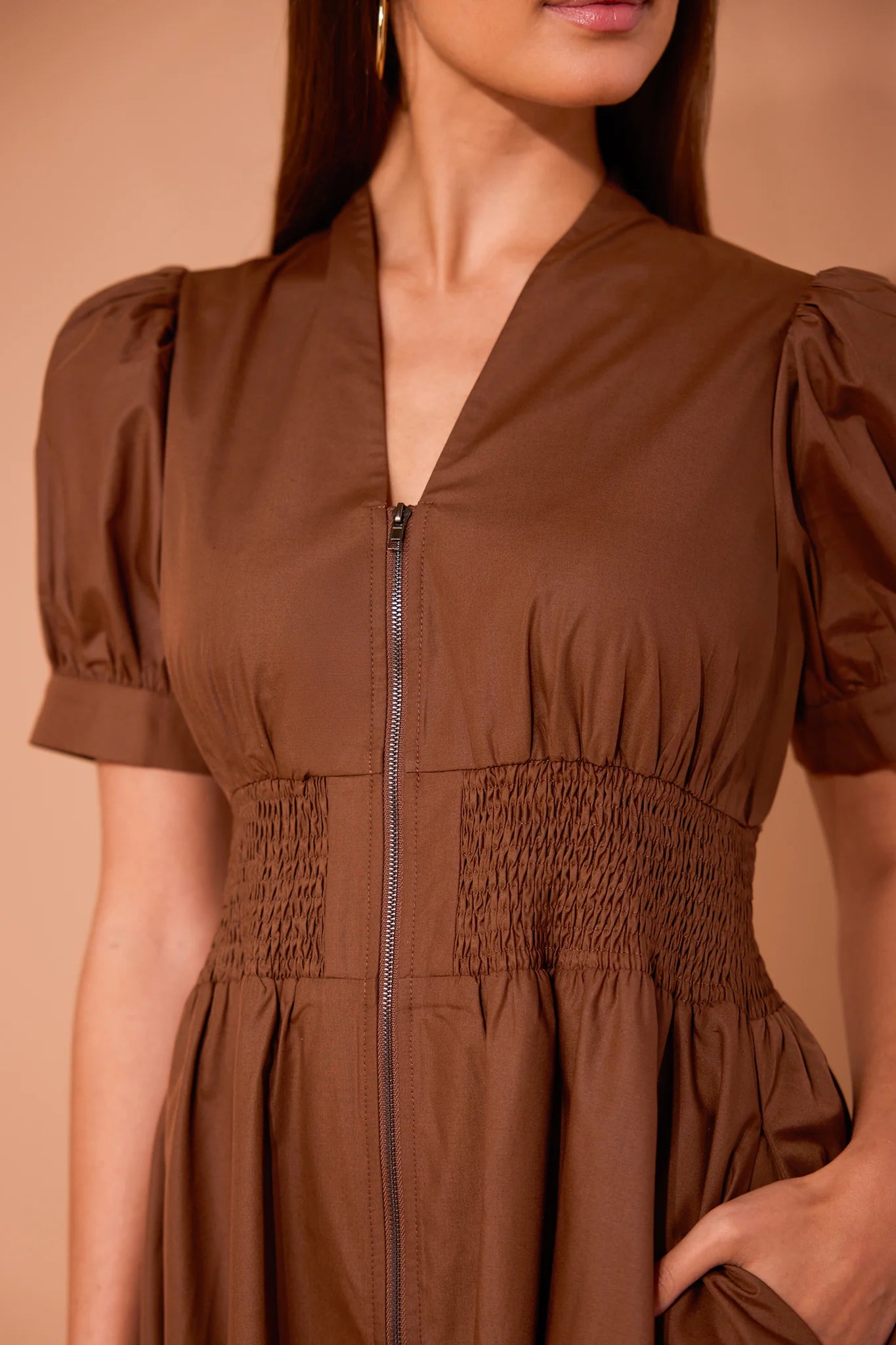 Audra Dress- Brown