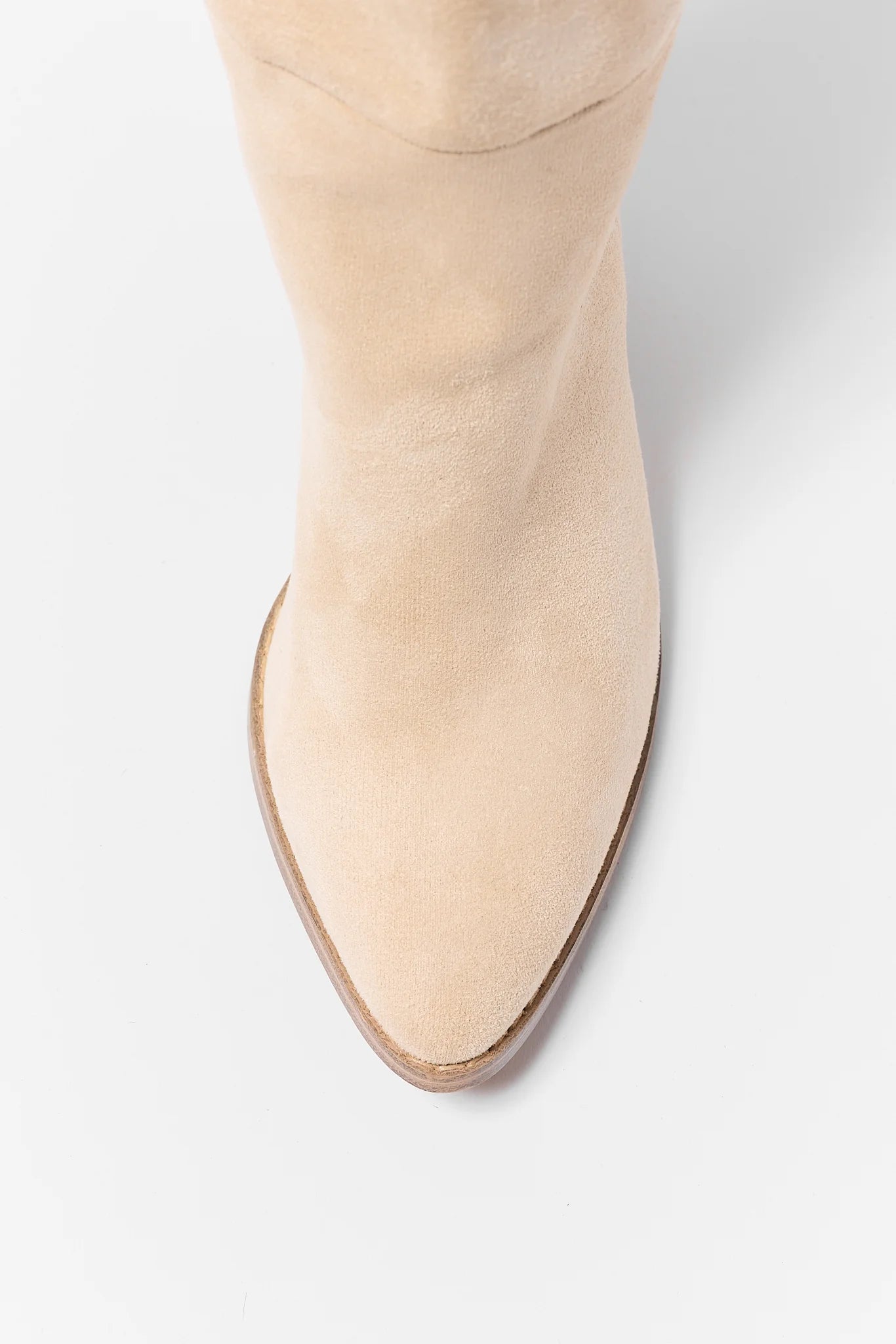 Beige Faux Suede Tall Boots