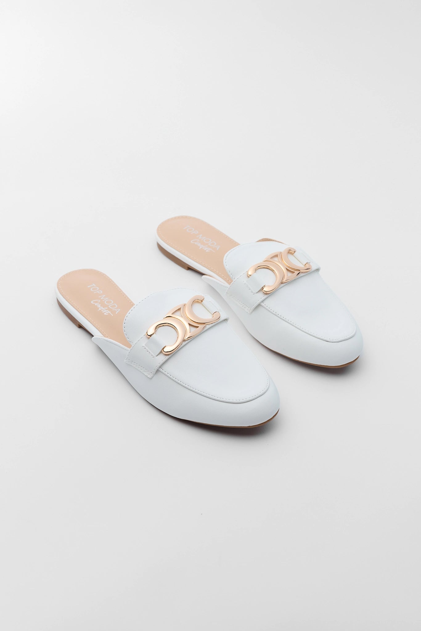 Bellen Faux Leather Mules on white background
