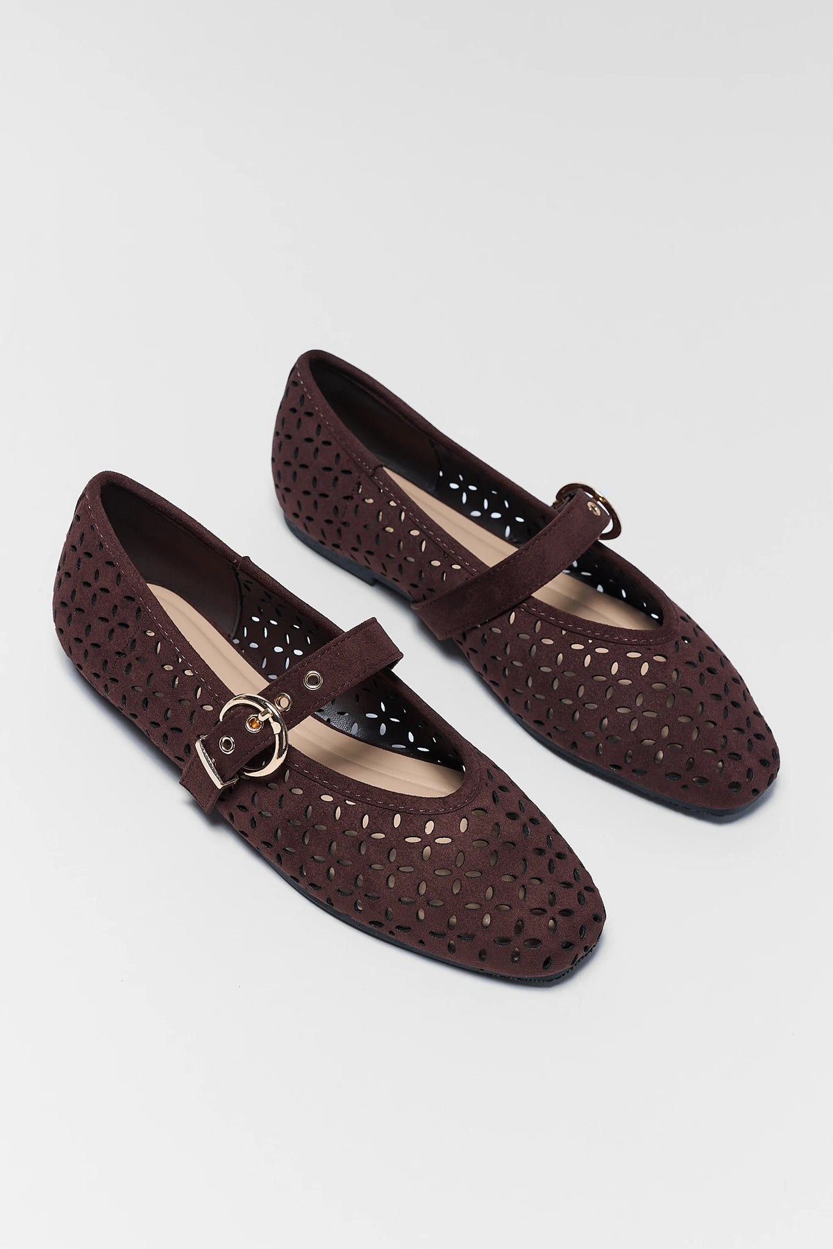 brown flat dress shoes Faux Suede Ballet Flats brown leather flats Dresses & Sets – Mega-2025 Experience the freedom of Cores:Brown And Beige