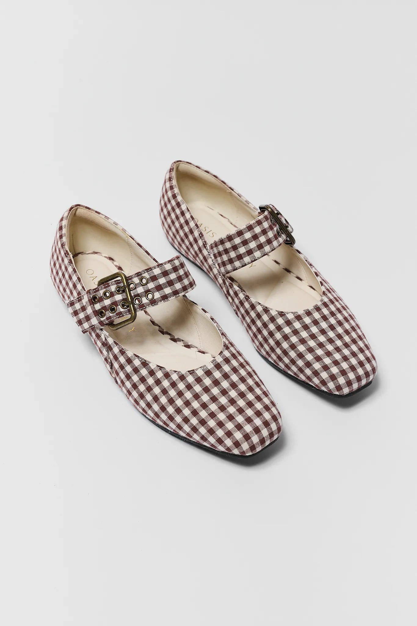 Brown Gingham Ballet Flat