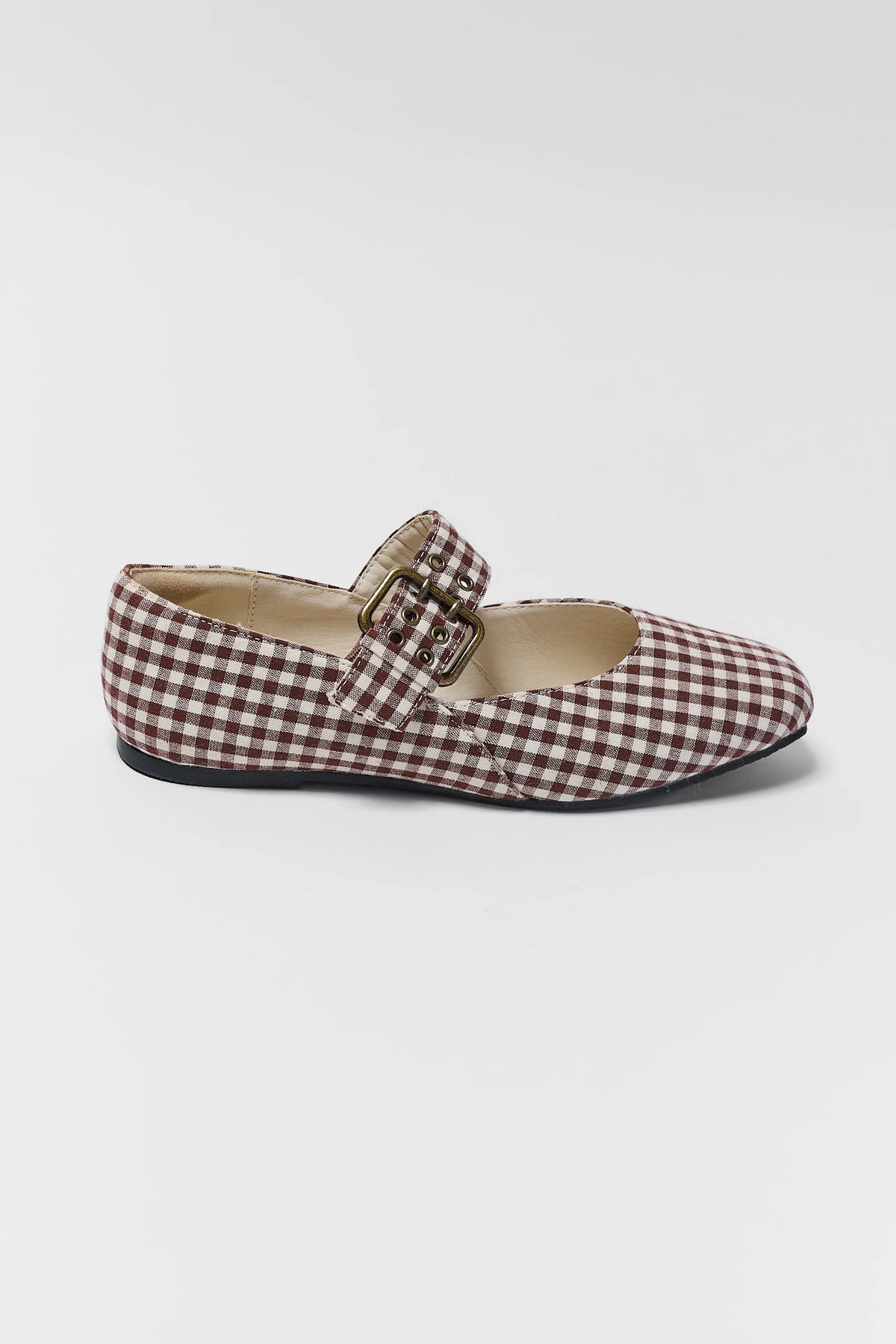 Brown Gingham Ballet Flat