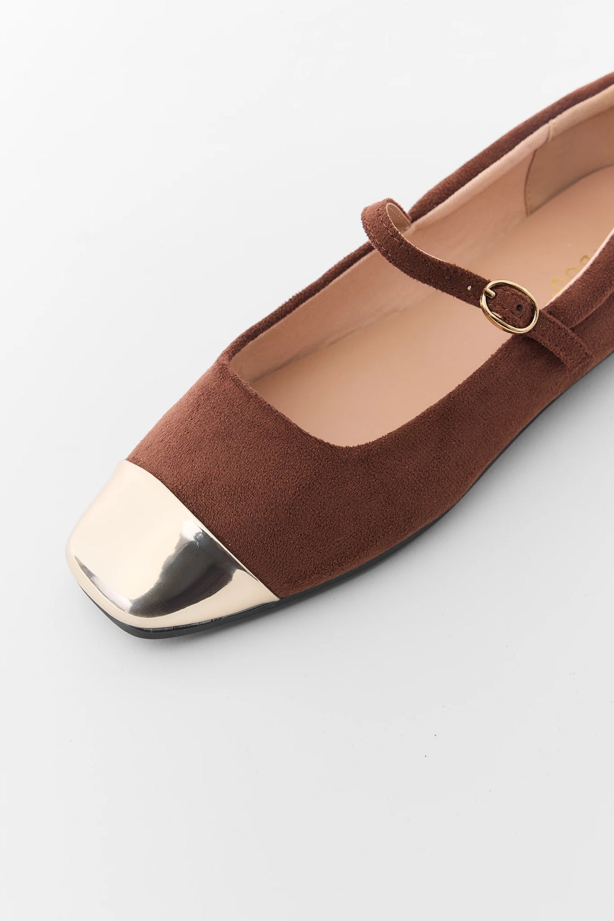 Brown Gold Toe Ballet Flat