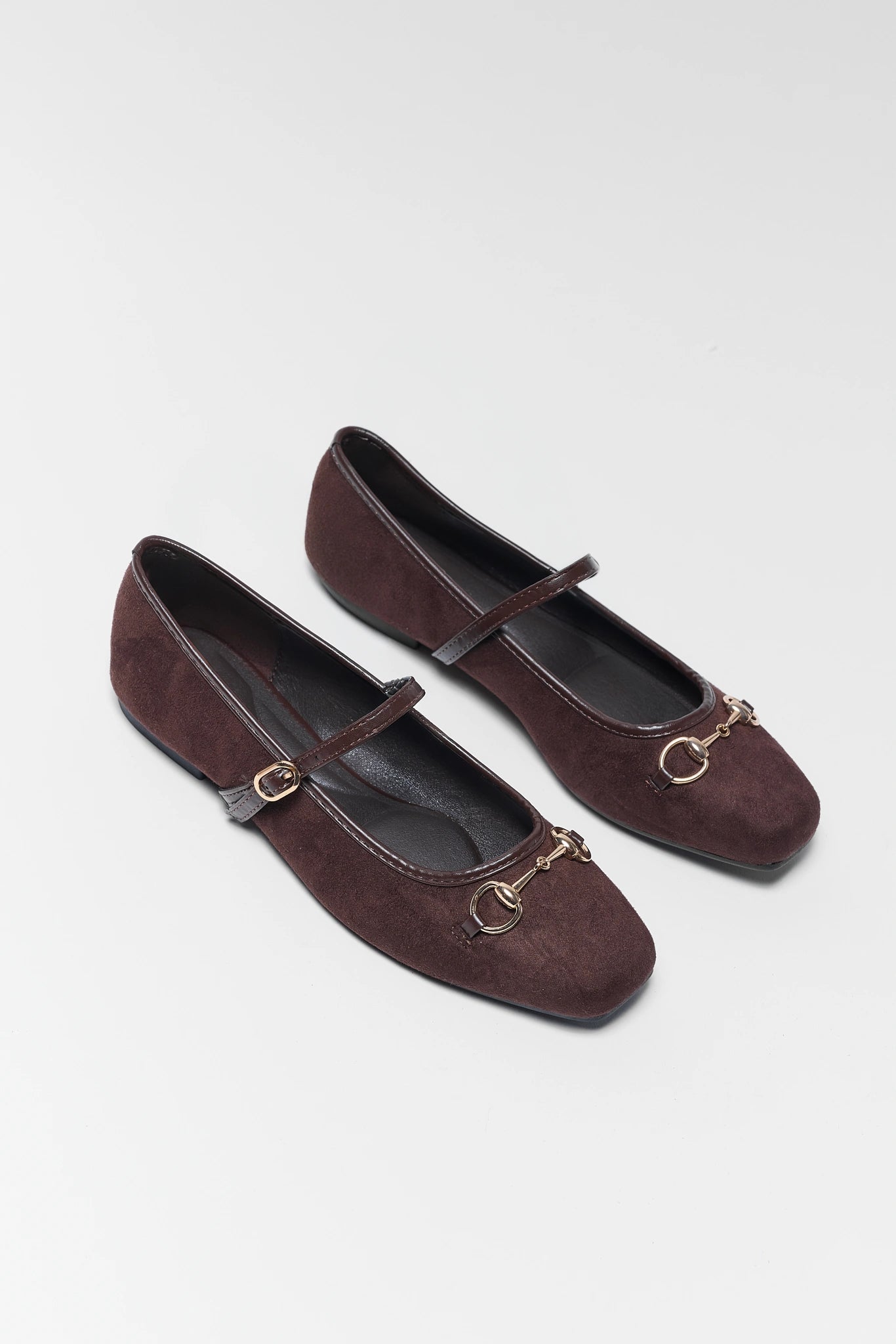Brown Horsebit Ballet Flats
