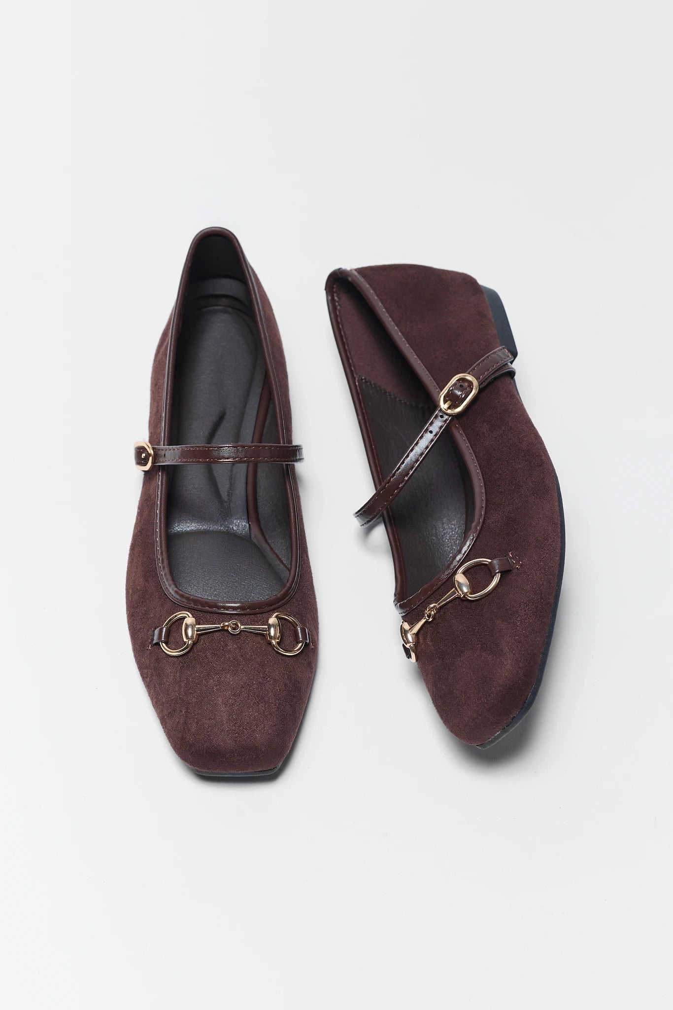 Brown Horsebit Ballet Flats