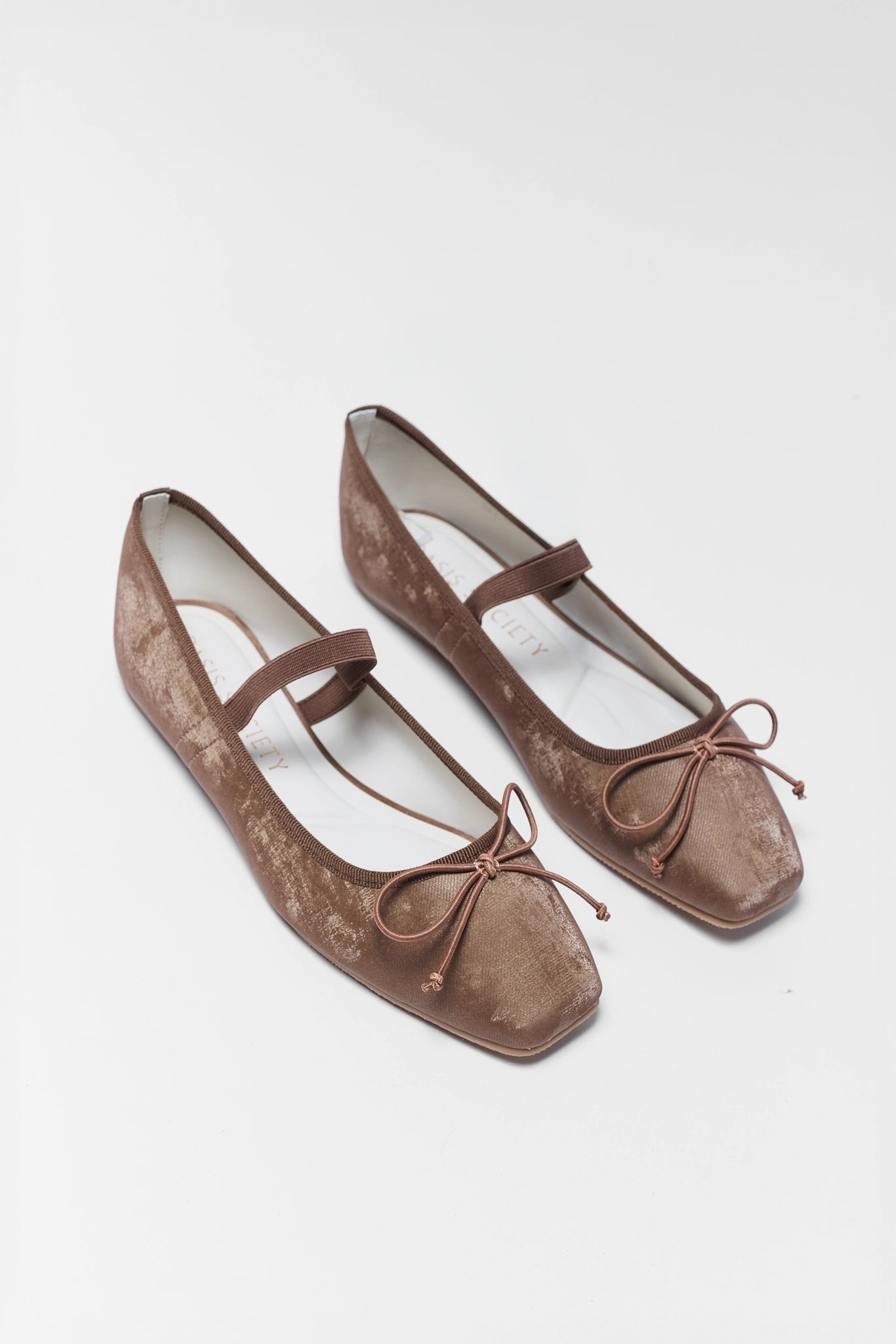 Juniper Brown Velvet Ballet Flats