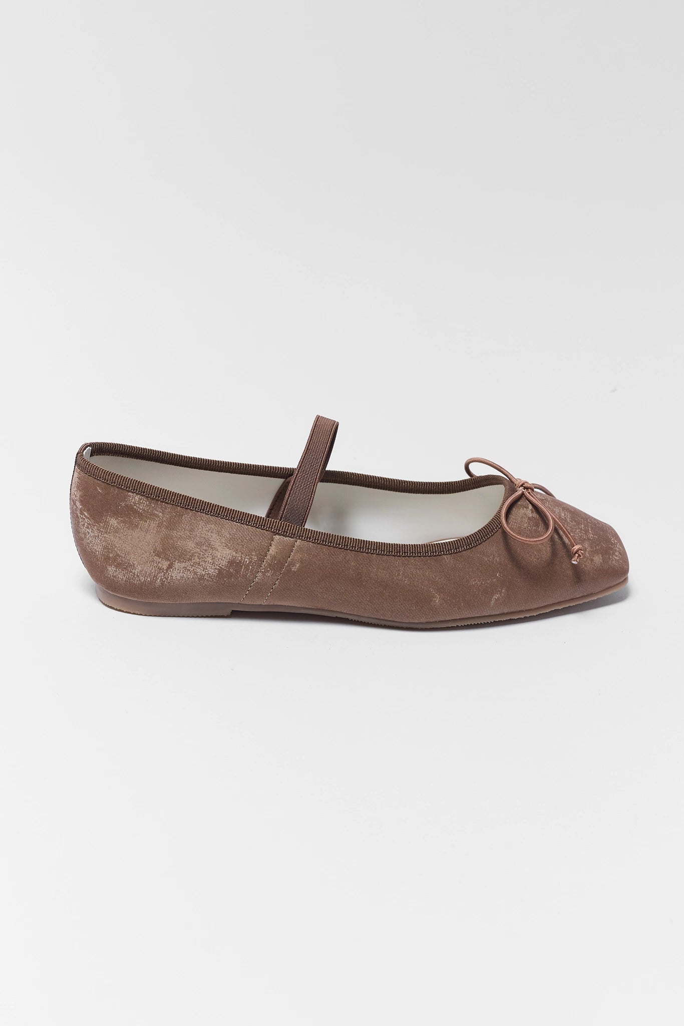 Juniper Brown Velvet Ballet Flats