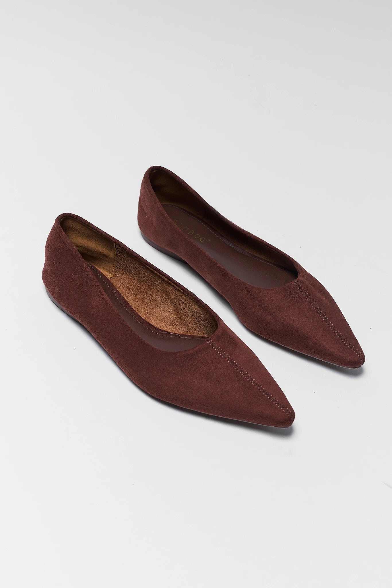 Brown Pointed Toe Ballet Flats