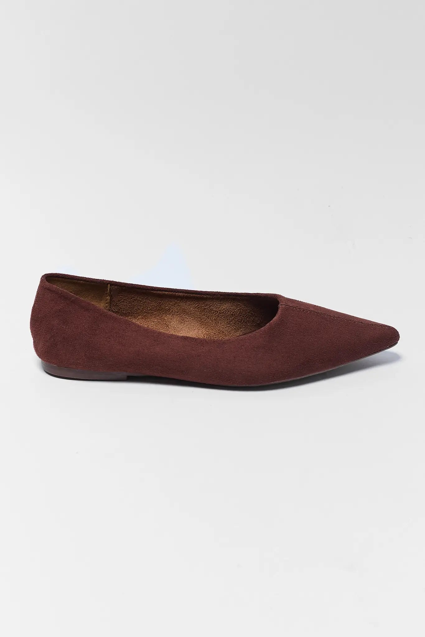 Brown Pointed Toe Ballet Flats