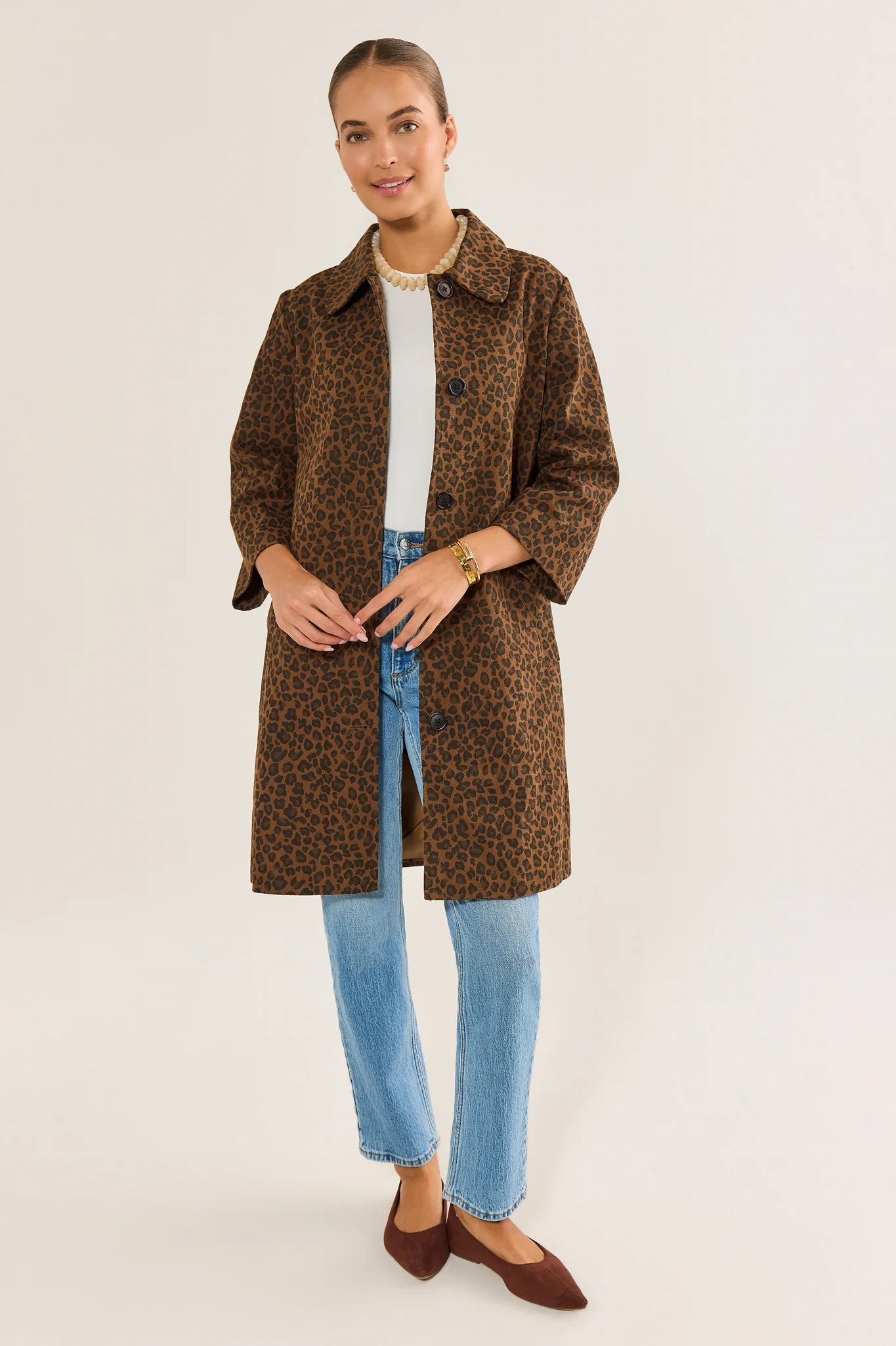 Brown Leopard Print Coat