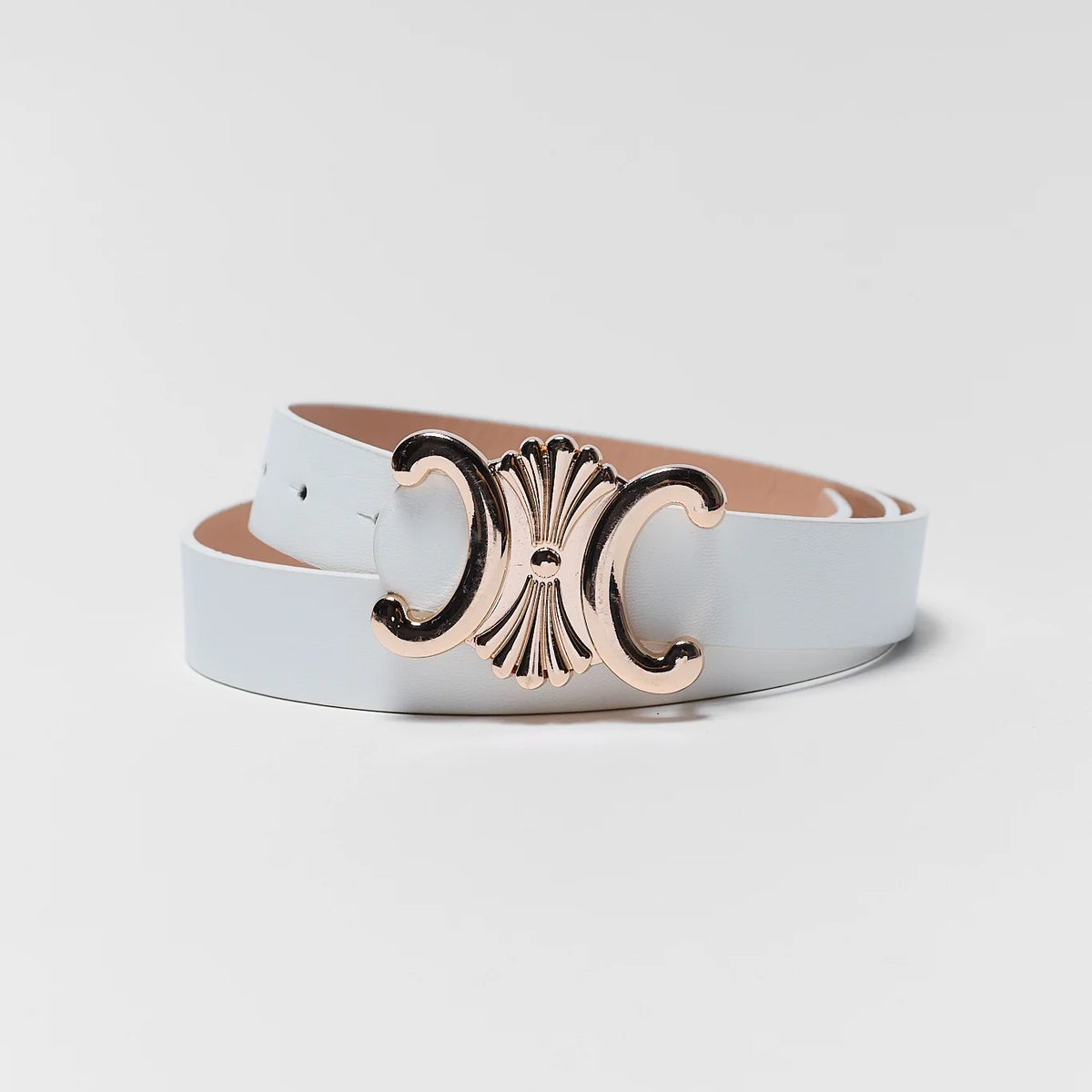 Alessandra Rich Colorblock Belt in White Leather Buy 1 Inch White Belt Square Buckle Genuine Leather  main image 4