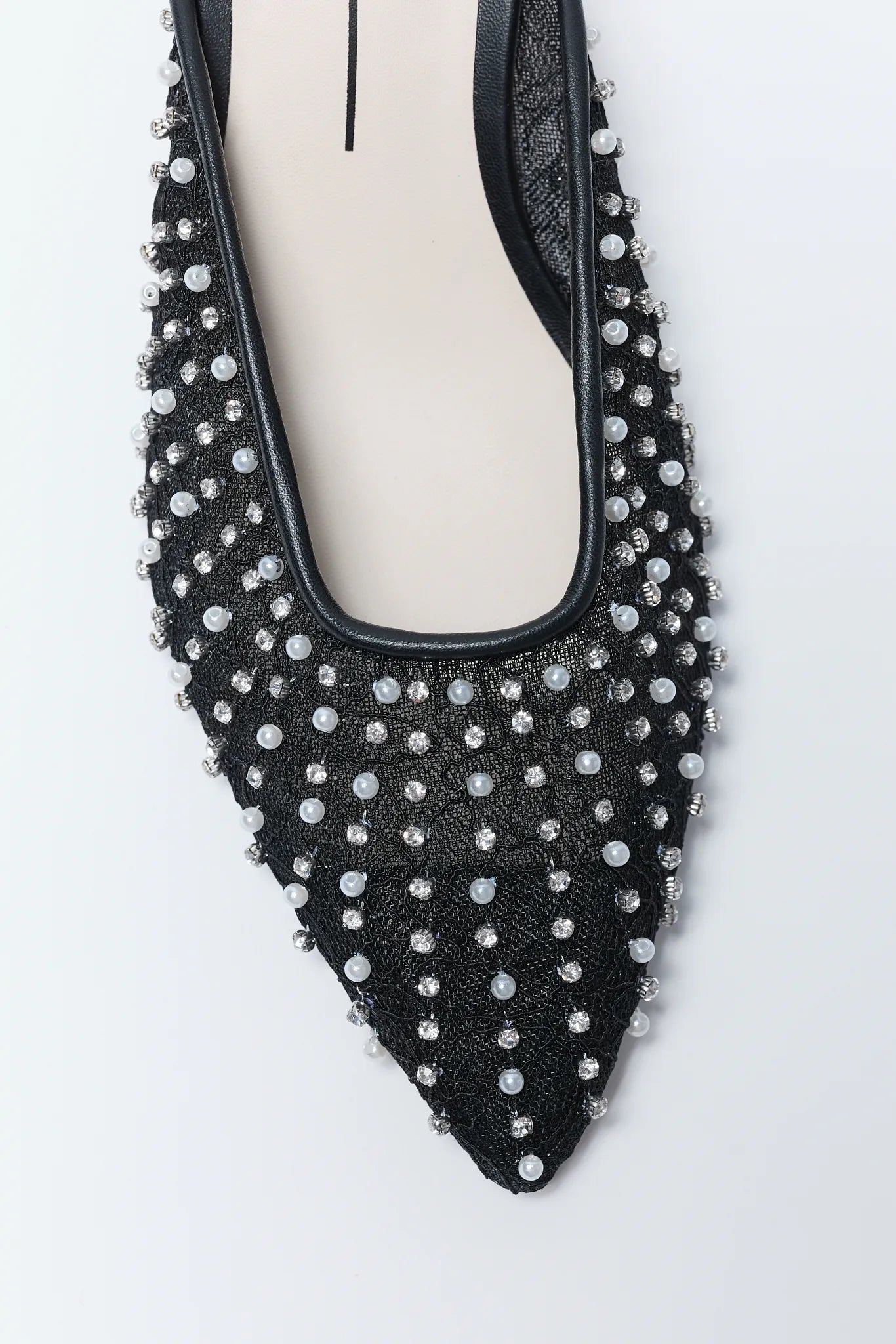 Cleo Black Embellished Kitten Heels