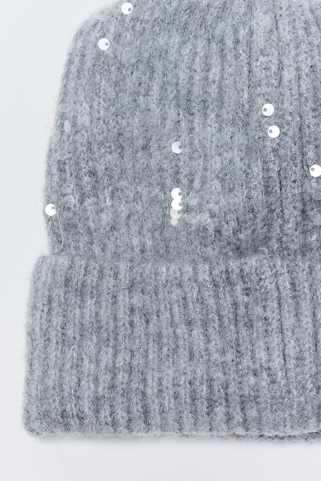 Darla Gray Pom Pom Beanie on a light gray background