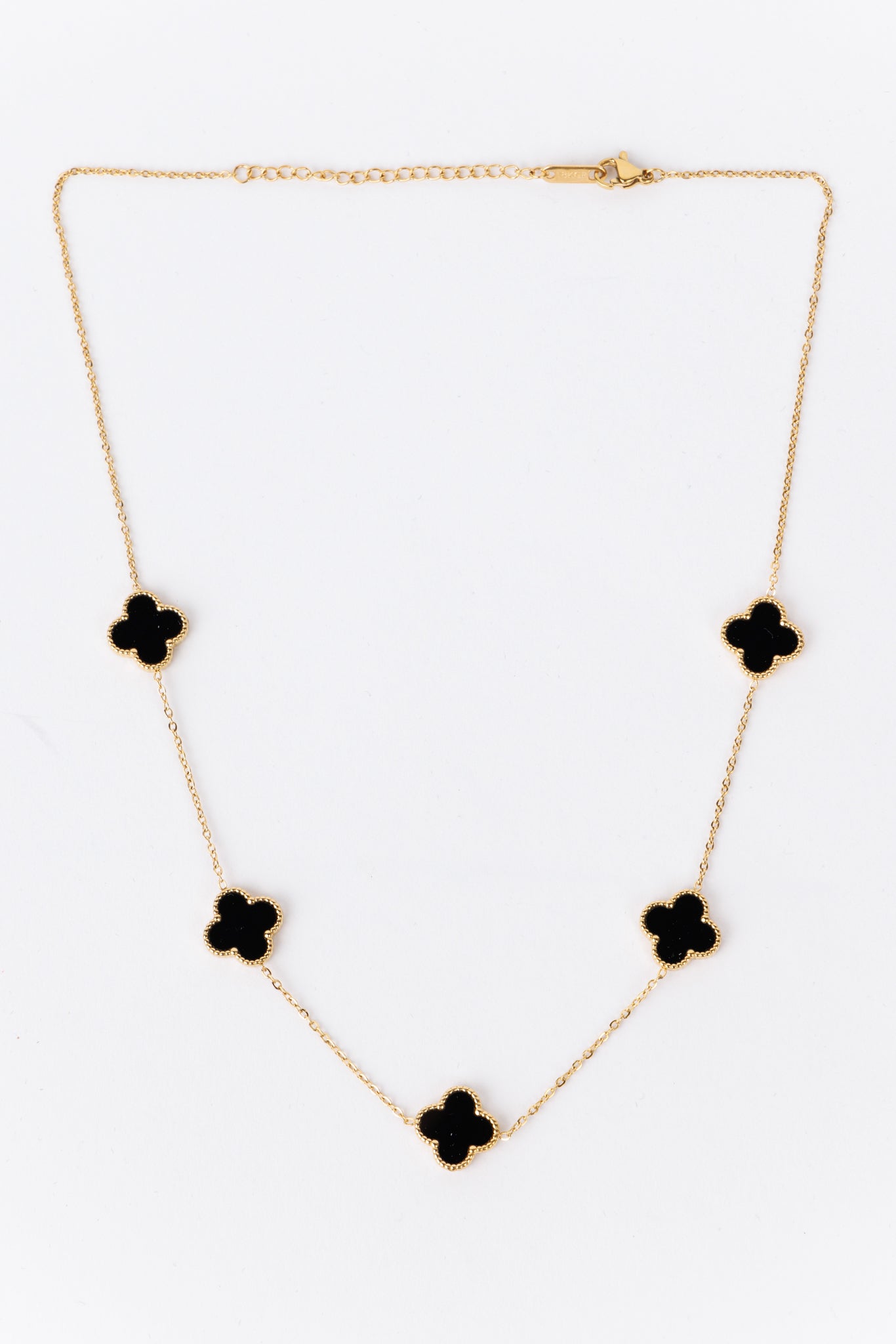 Alora Clover Necklace- Black