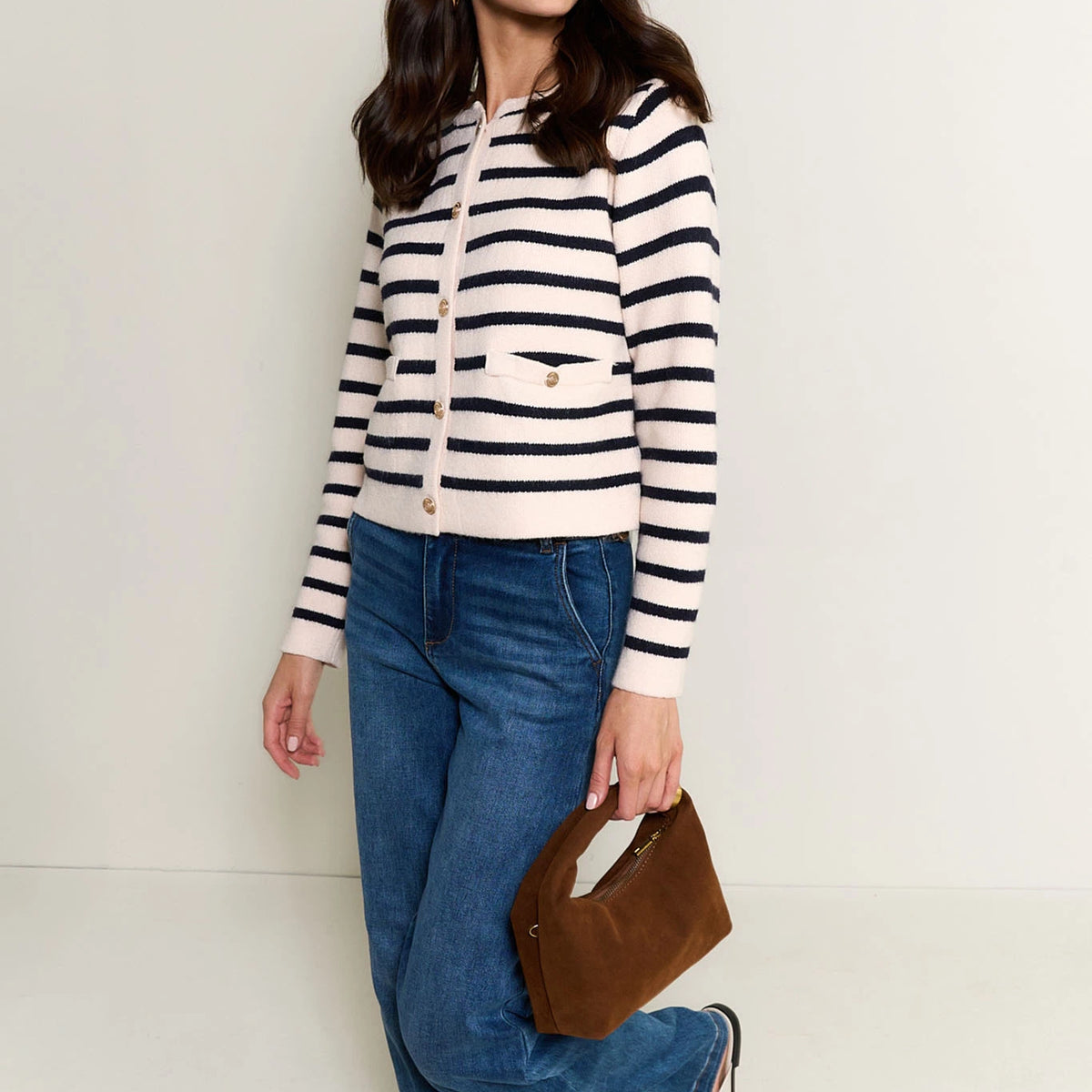 Emma Striped Knit Cardigan | Avara