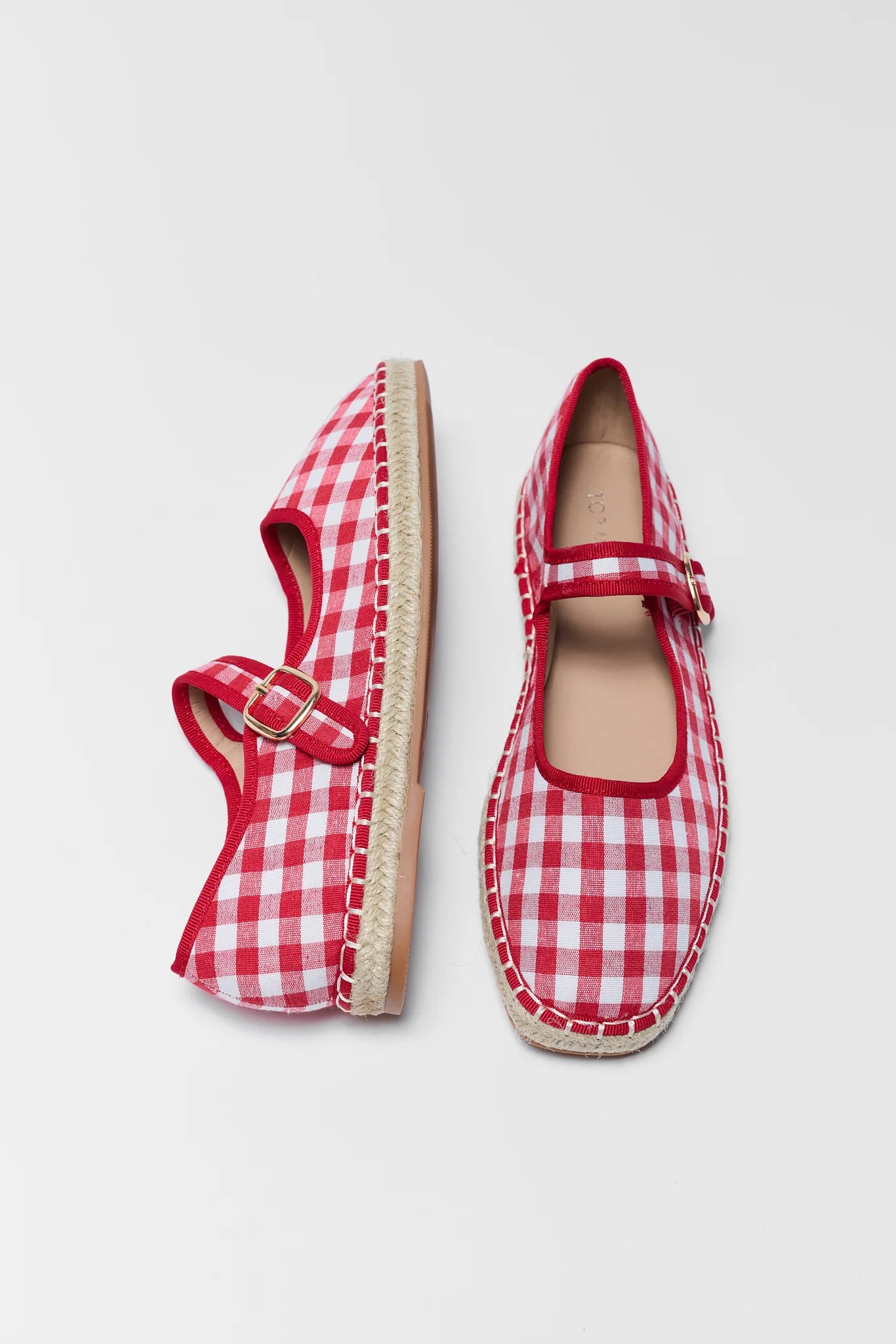 Fallon Red Gingham Espadrille Flats
