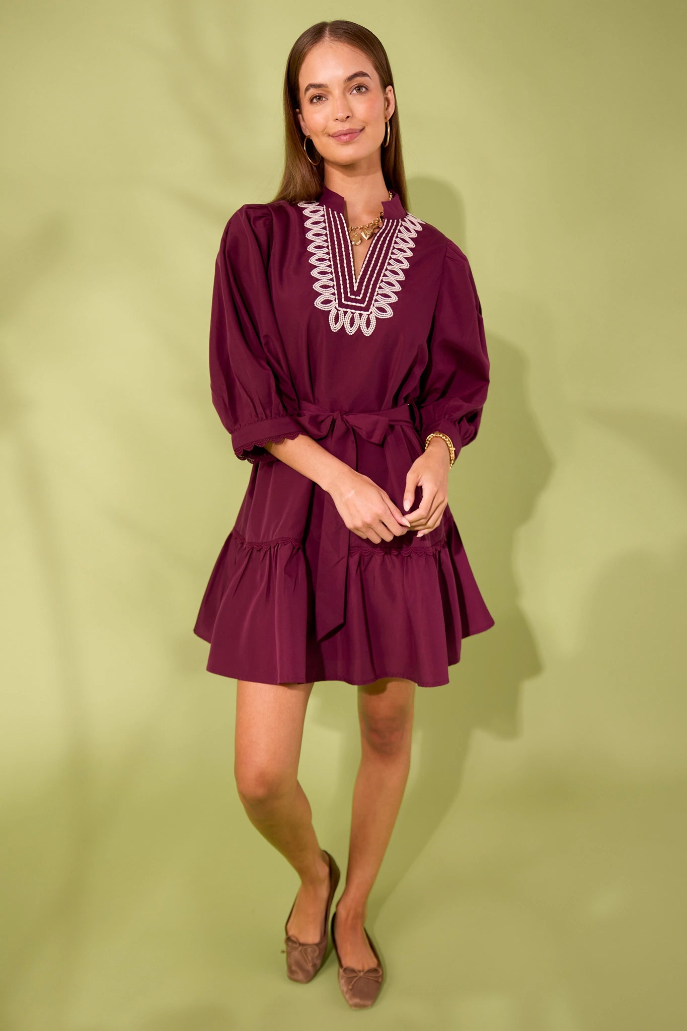 Gabriella Dress- Burgundy