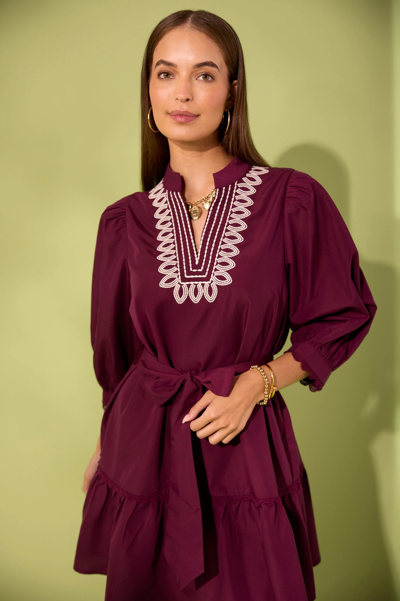 Gabriella Dress- Burgundy