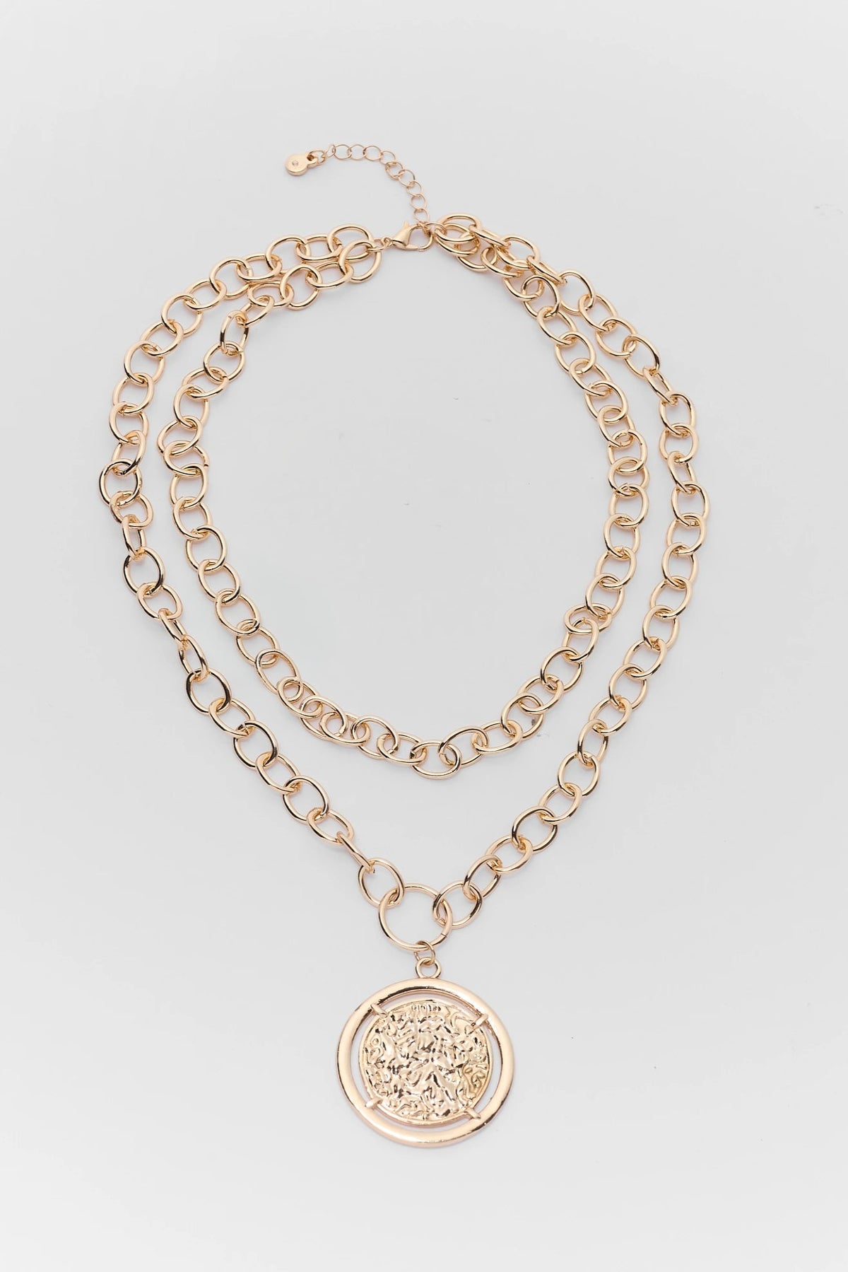Gold Chain Coin Charm Necklace