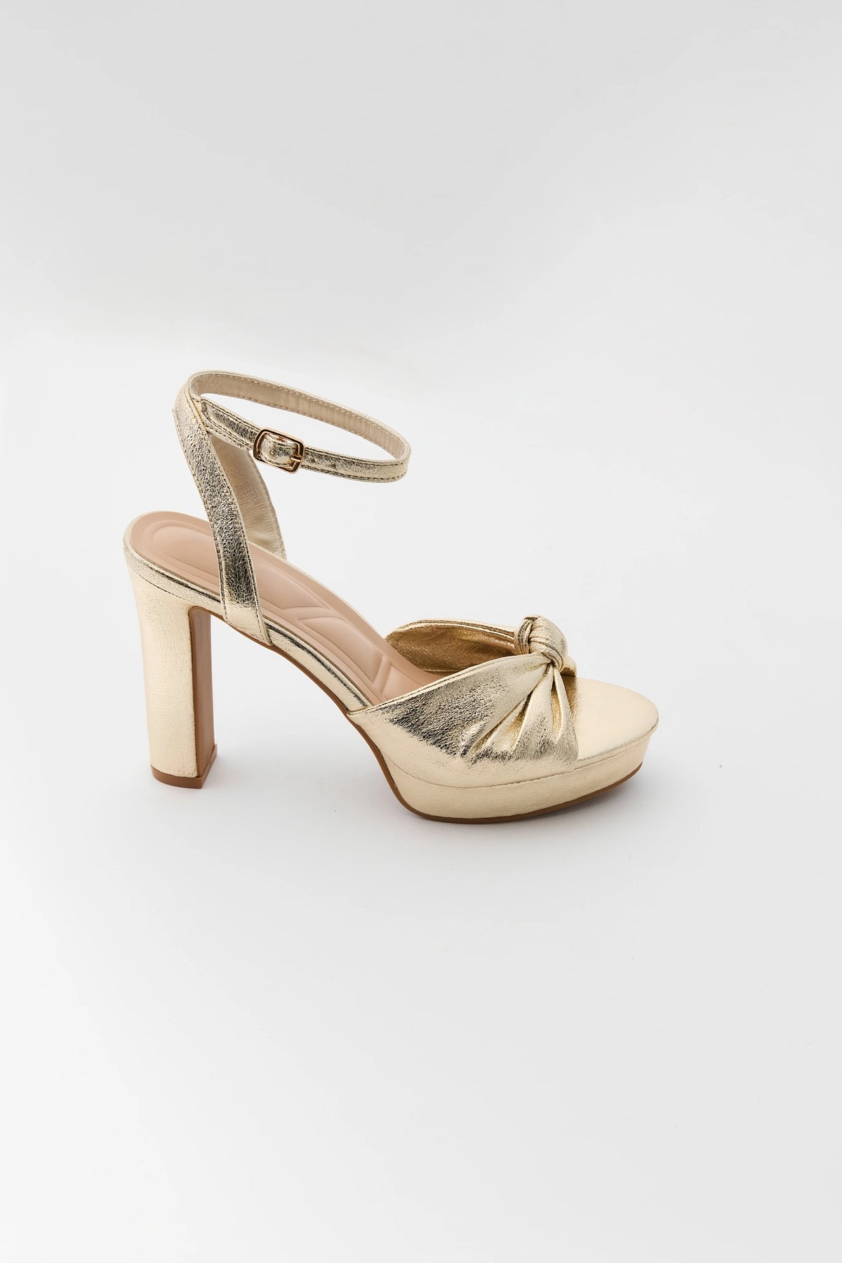 Gold Knot Detail Platform Heels