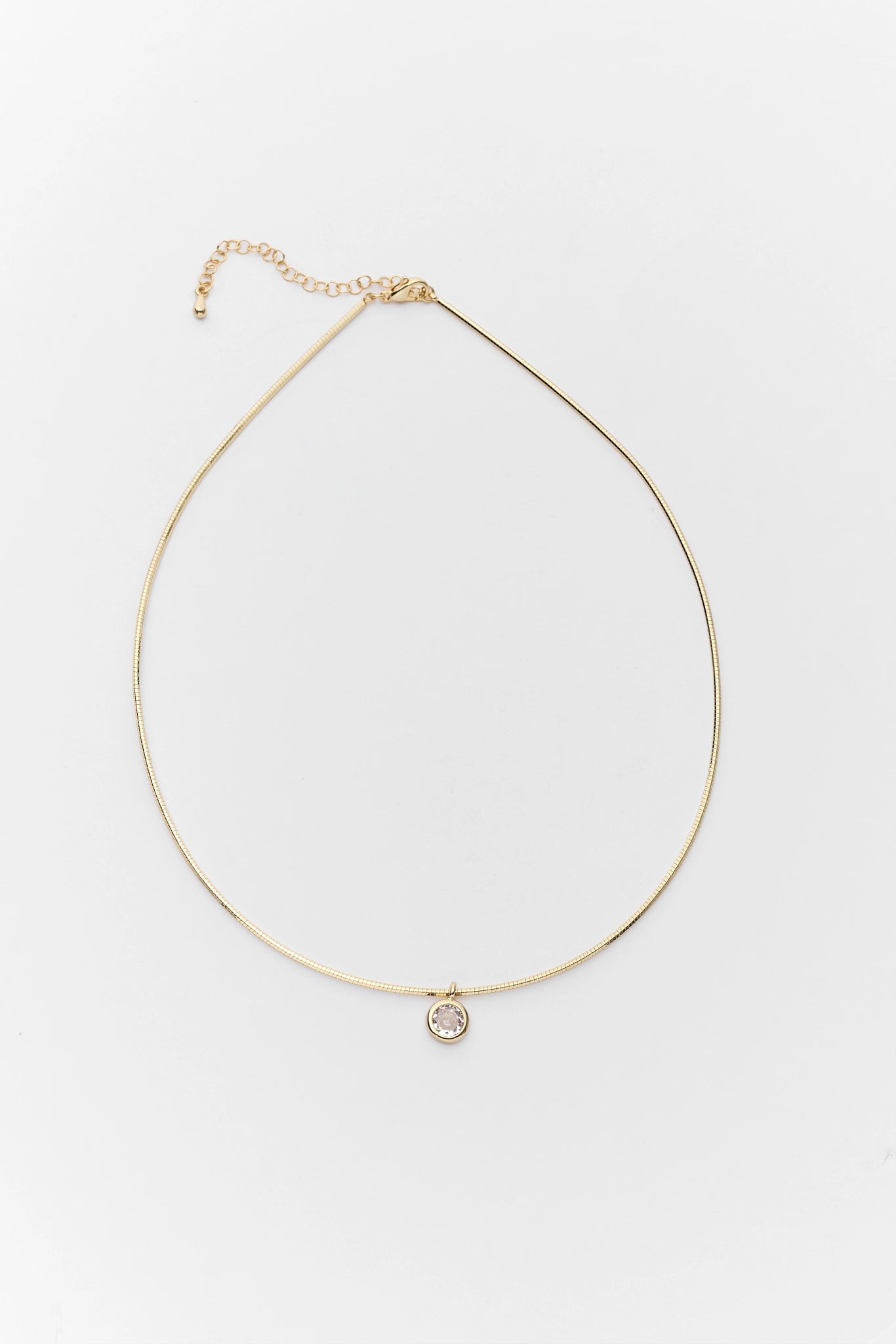 Gold Rhinestone Charm Necklace