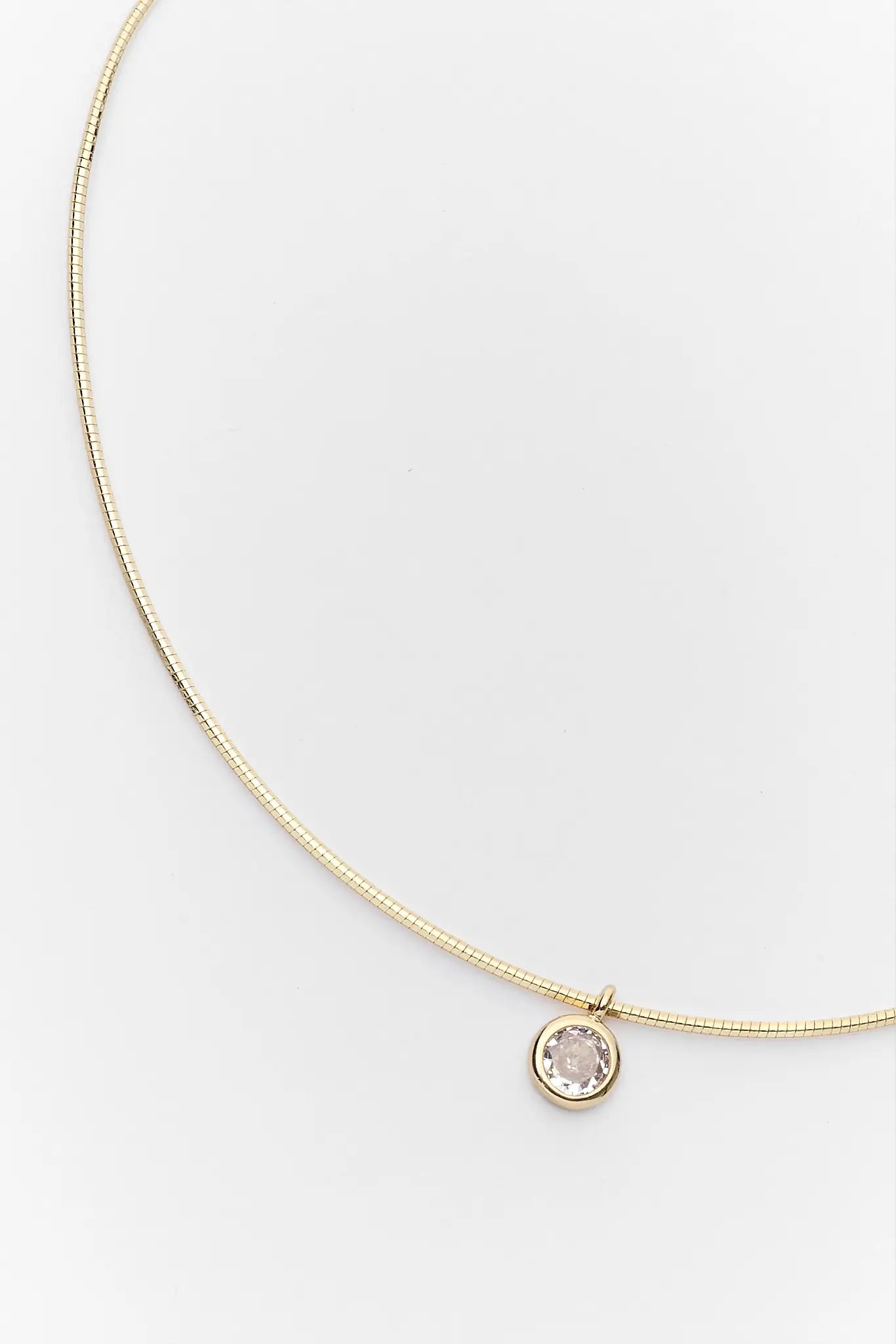 Gold Rhinestone Charm Necklace