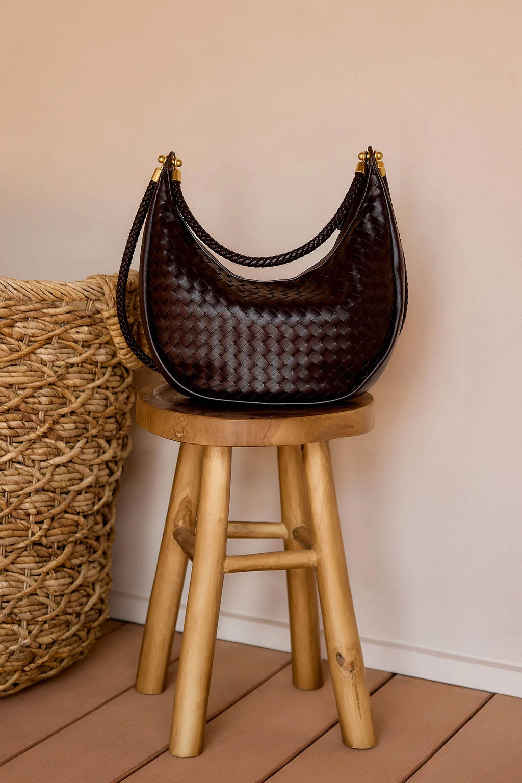 Hazel Brown Faux Leather Bag | Avara