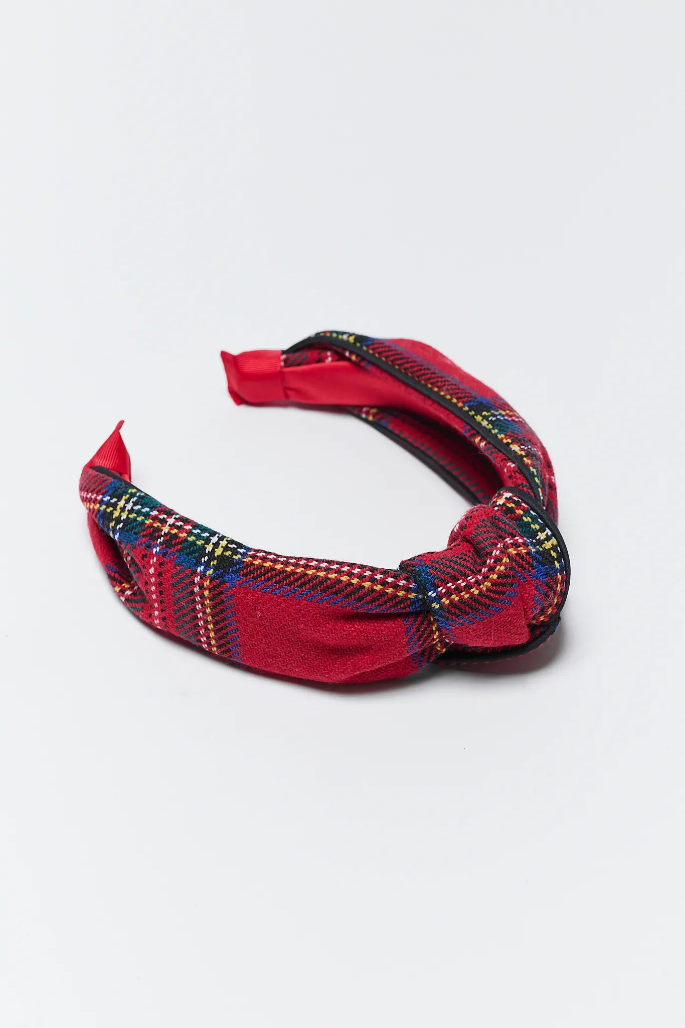 Holly Plaid Headband on a white background