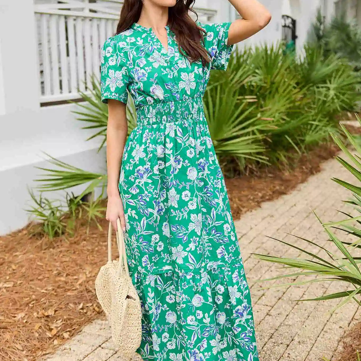green pattern maxi dress Avocado Green Cute Girls' Dress – TANYA BRIDAL