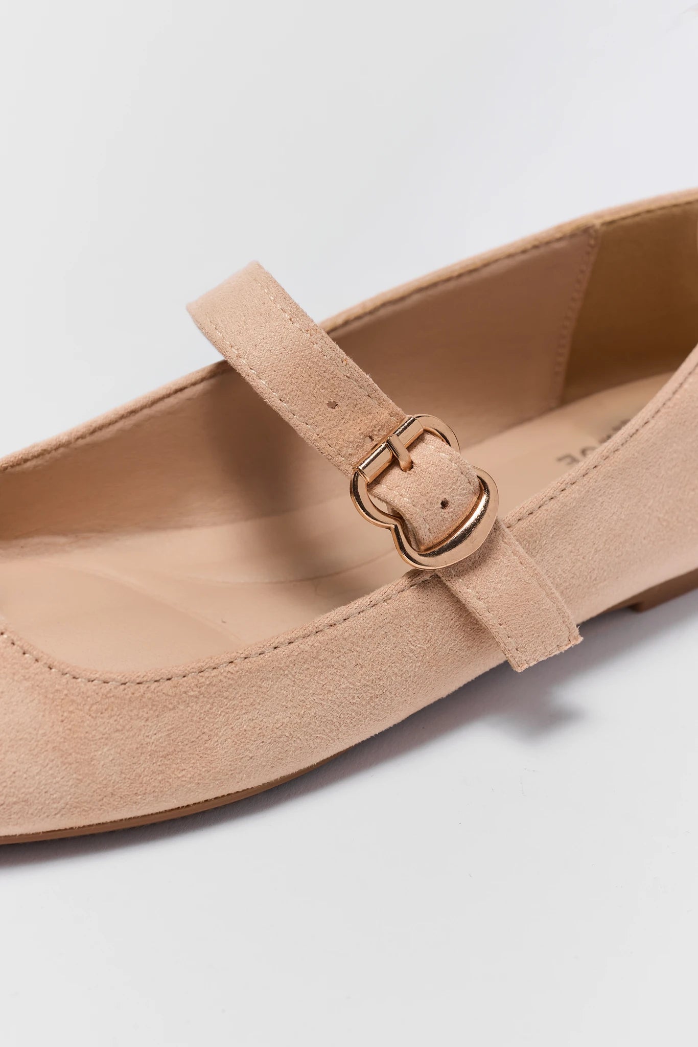 Ivory Faux Suede Ballet Flats