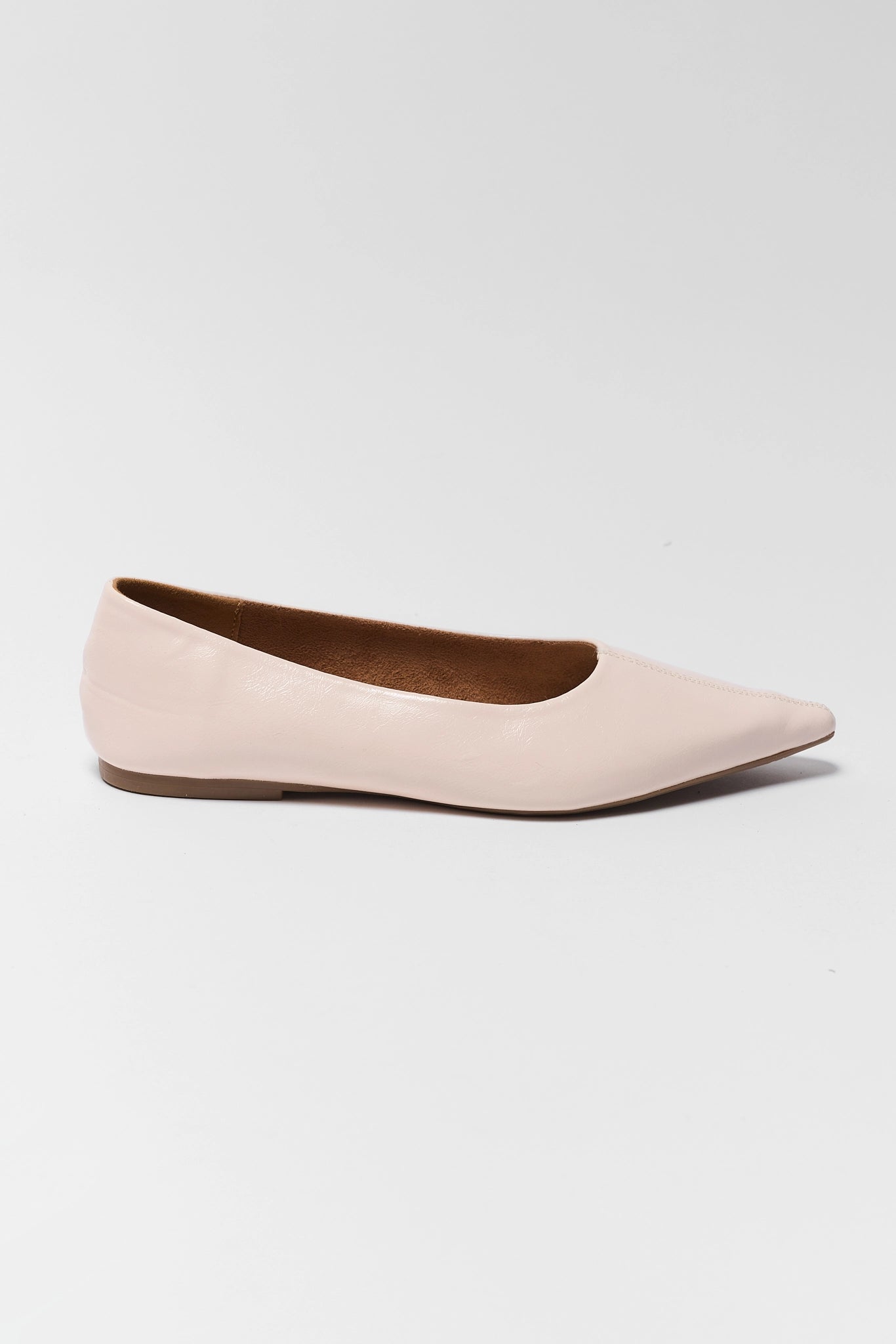 Ivory Pointed Toe Ballet Flats
