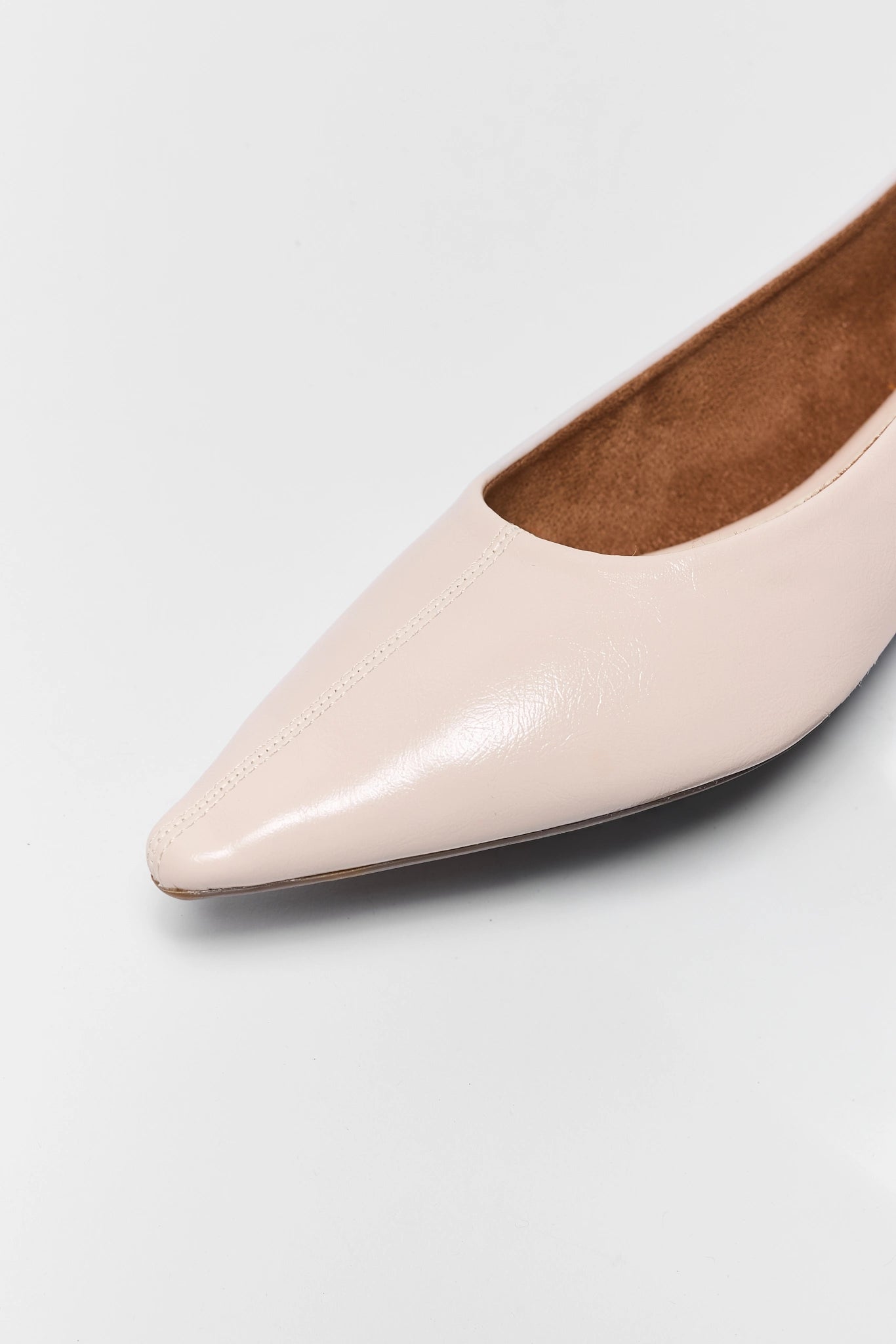 Ivory Pointed Toe Ballet Flats