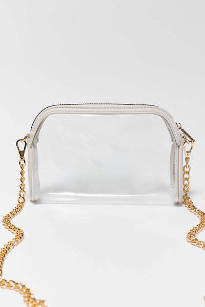 Ivory Trim Clear Crossbody Bag | Avara