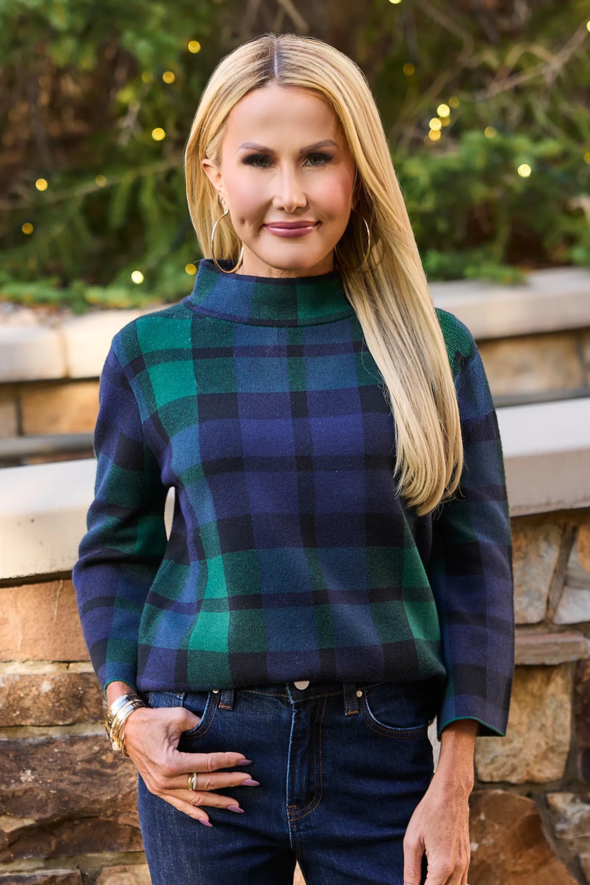 Jackie Black Watch Plaid Knit Sweater